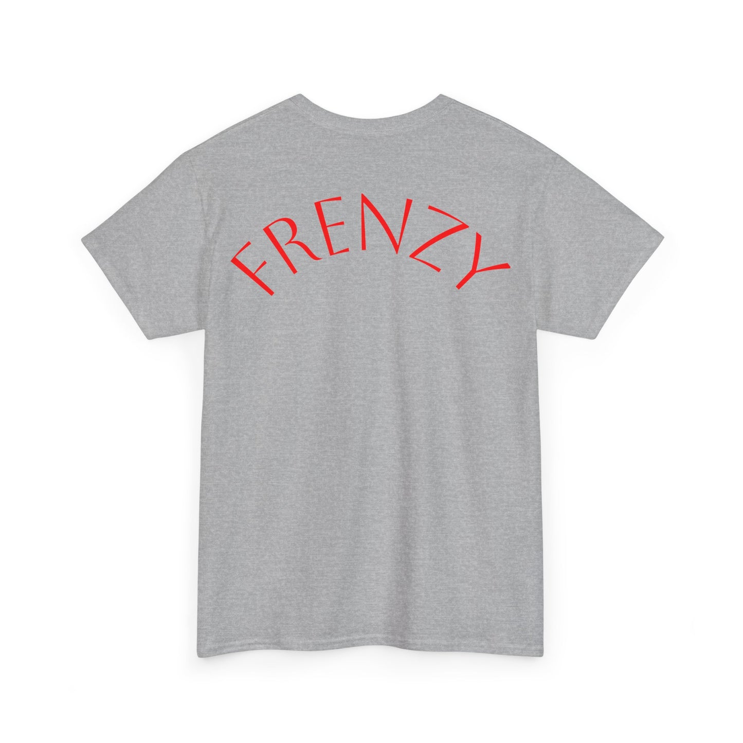 Frenzy Graphic Unisex Heavy Cotton Tee with Bold Red Design. - Fitness Frenzy