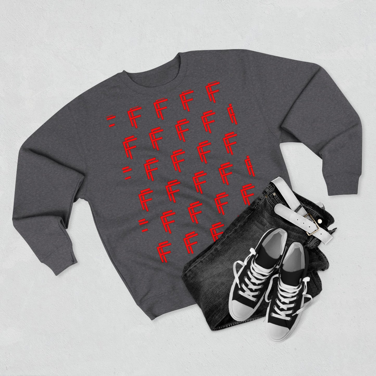 Frenzy - Unisex Crew neck Sweatshirt with Bold Red Design. - Fitness Frenzy