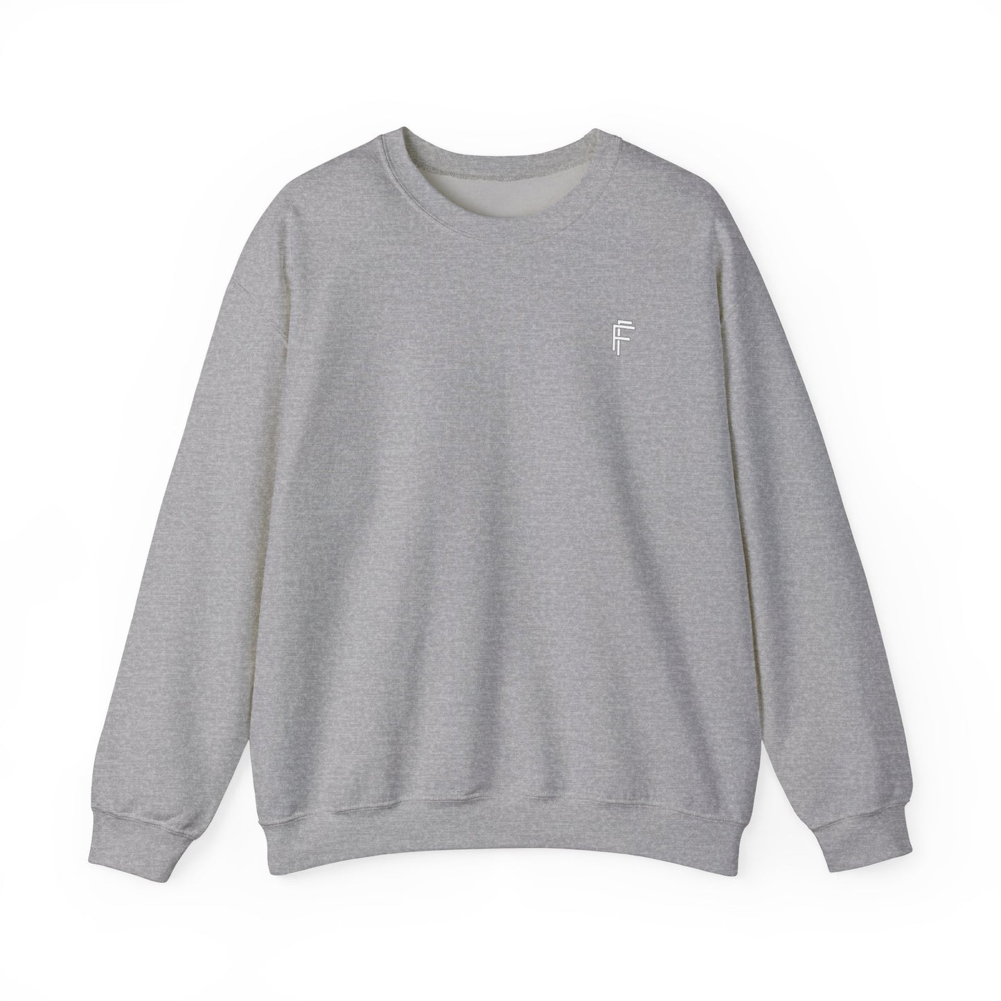 Frenzy Unisex Black Crewneck Sweatshirt with White Logo for Everyday Comfort. - Fitness Frenzy
