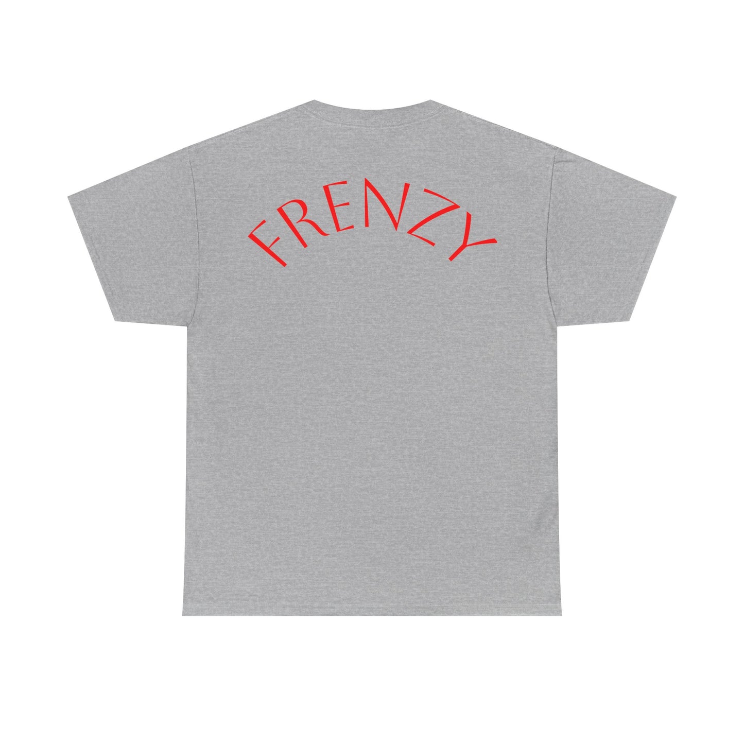Frenzy Graphic Unisex Heavy Cotton Tee with Bold Red Design. - Fitness Frenzy