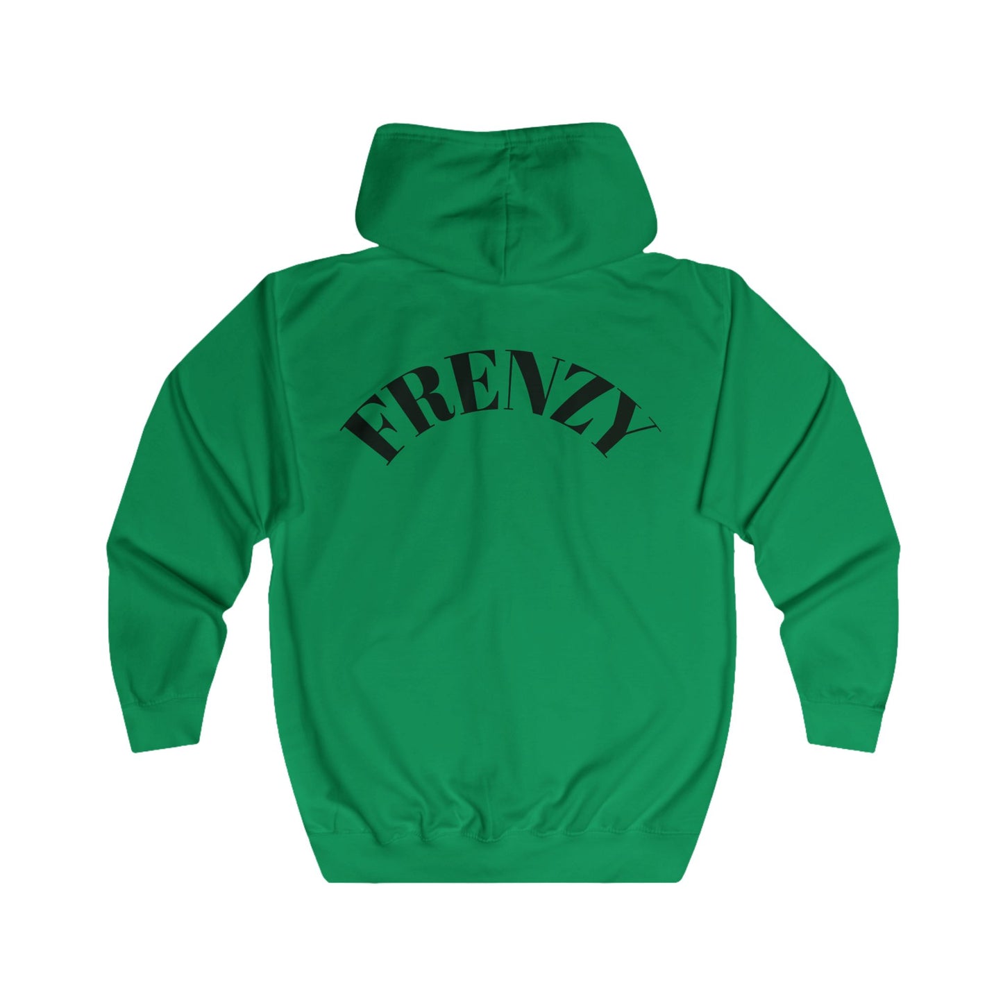 FRENZY Unisex Full Zip Hoodie with Black Logo - Cozy & Stylish Everyday Wear. - Fitness Frenzy