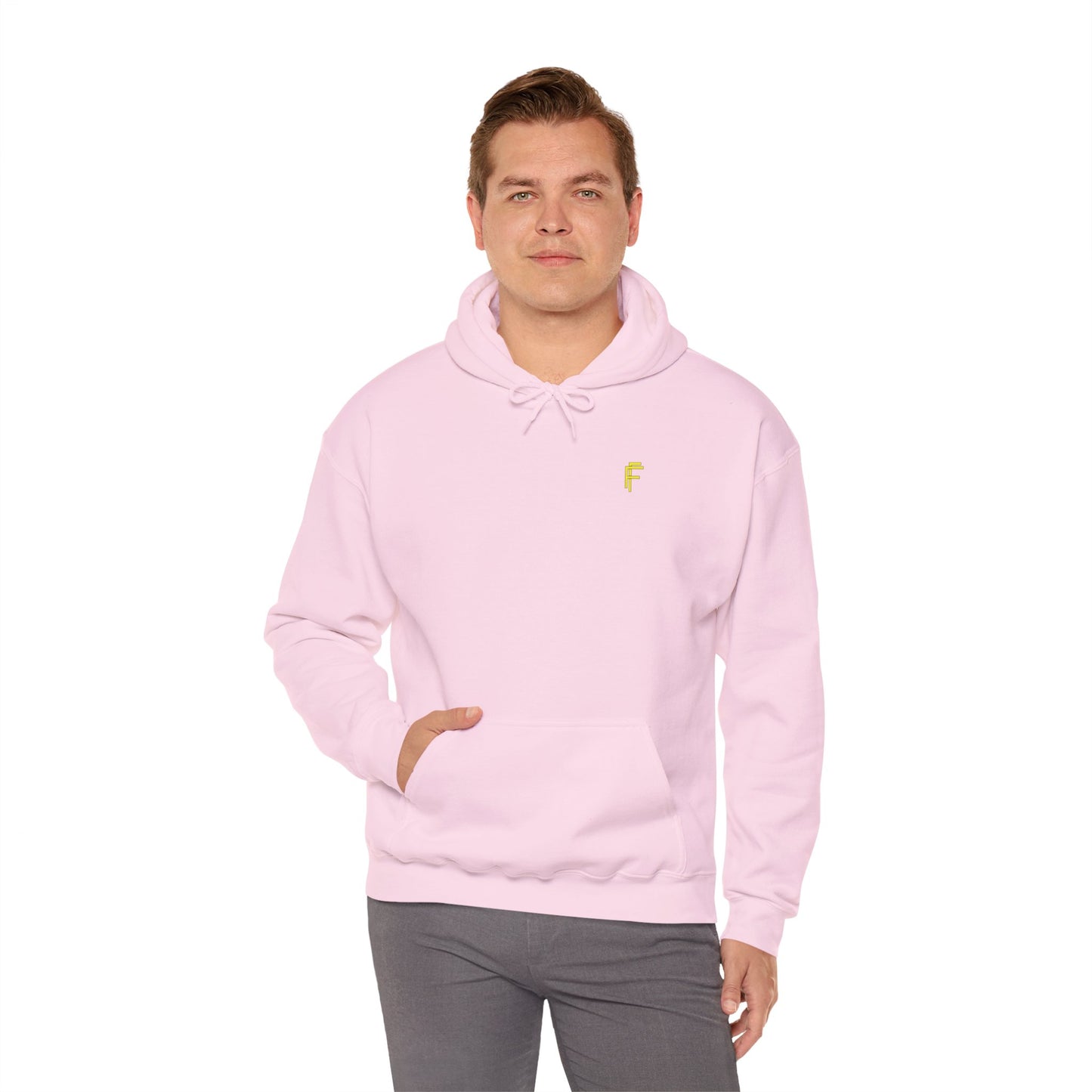 Frenzy Unisex Heavy Blend™ Hoodie with Yellow Logo. - Fitness Frenzy