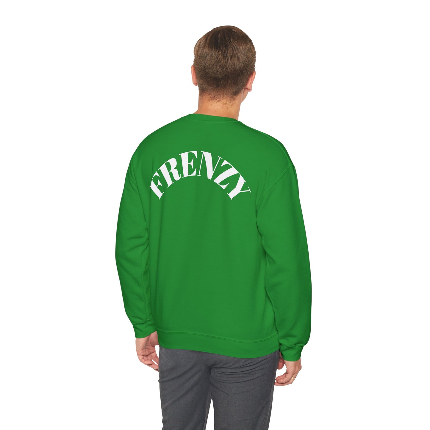 Frenzy Unisex Heavy Blend™ Crewneck Sweatshirt with White Logo. - Fitness Frenzy