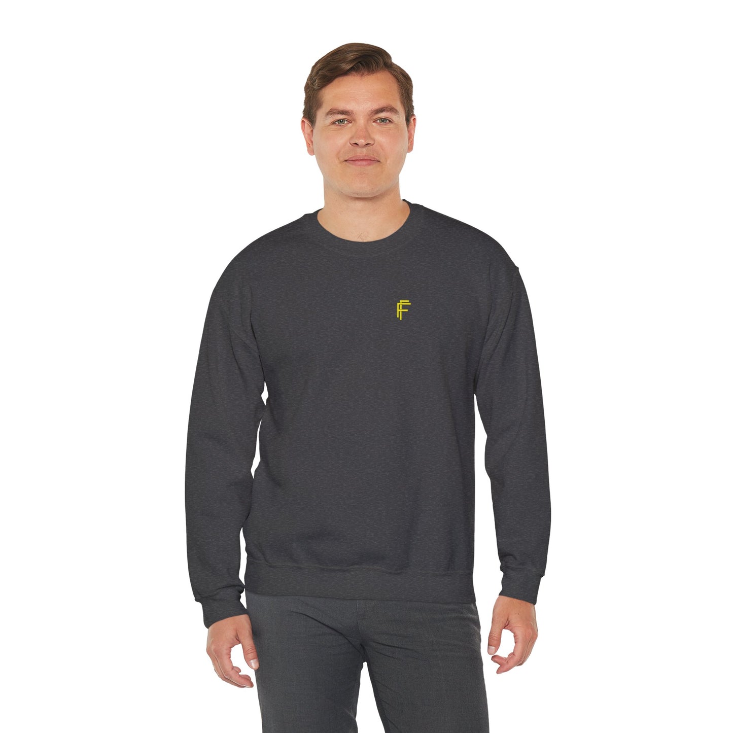 Frenzy - Unisex Crewneck Sweatshirt with Yellow Logo. - Fitness Frenzy