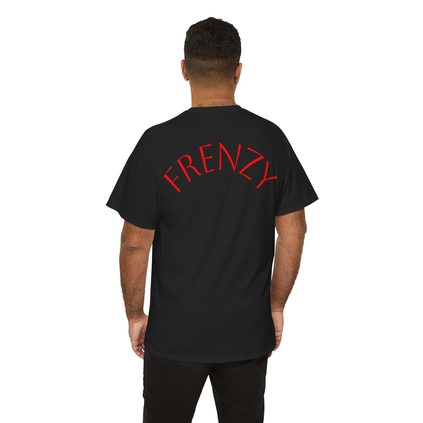 Frenzy Graphic Unisex Heavy Cotton Tee with Bold Red Design. - Fitness Frenzy