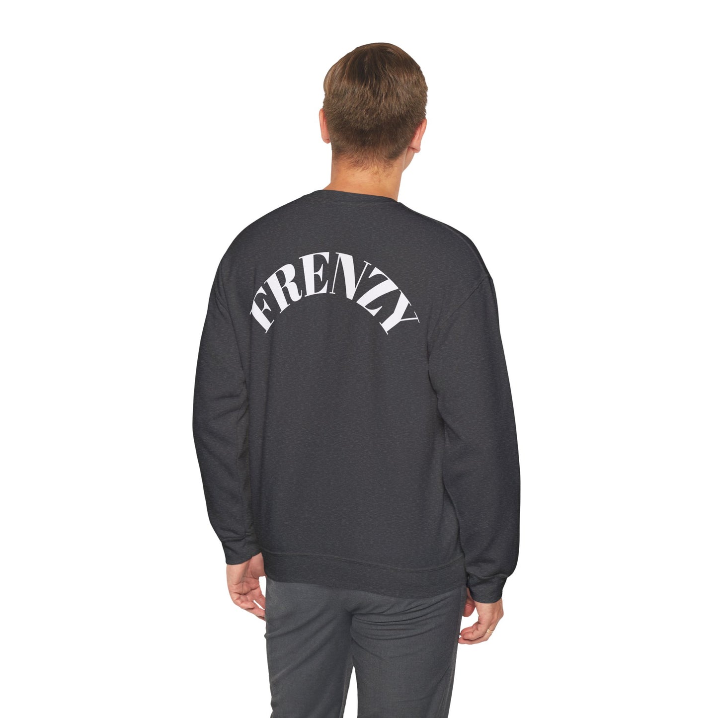 Frenzy Unisex Heavy Blend™ Crewneck Sweatshirt with White Logo. - Fitness Frenzy