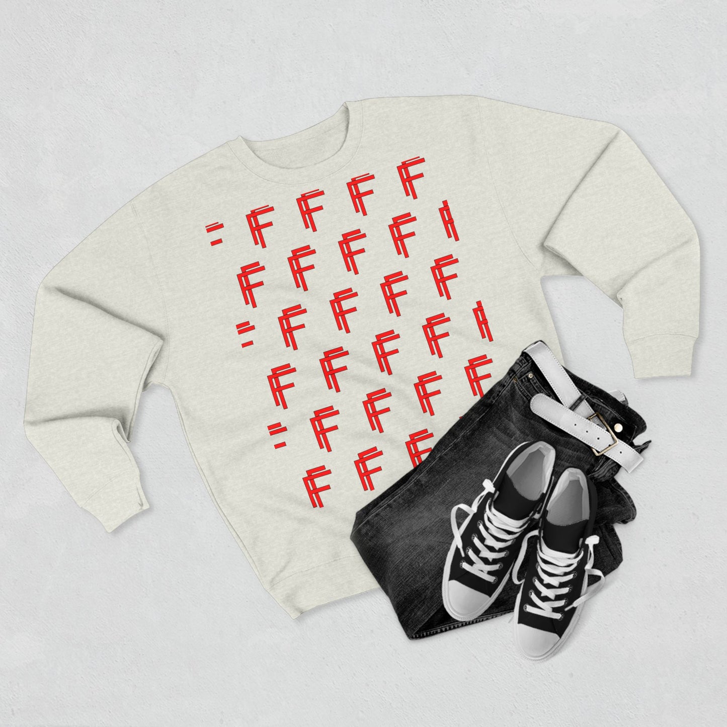 Frenzy - Unisex Crew neck Sweatshirt with Bold Red Design. - Fitness Frenzy