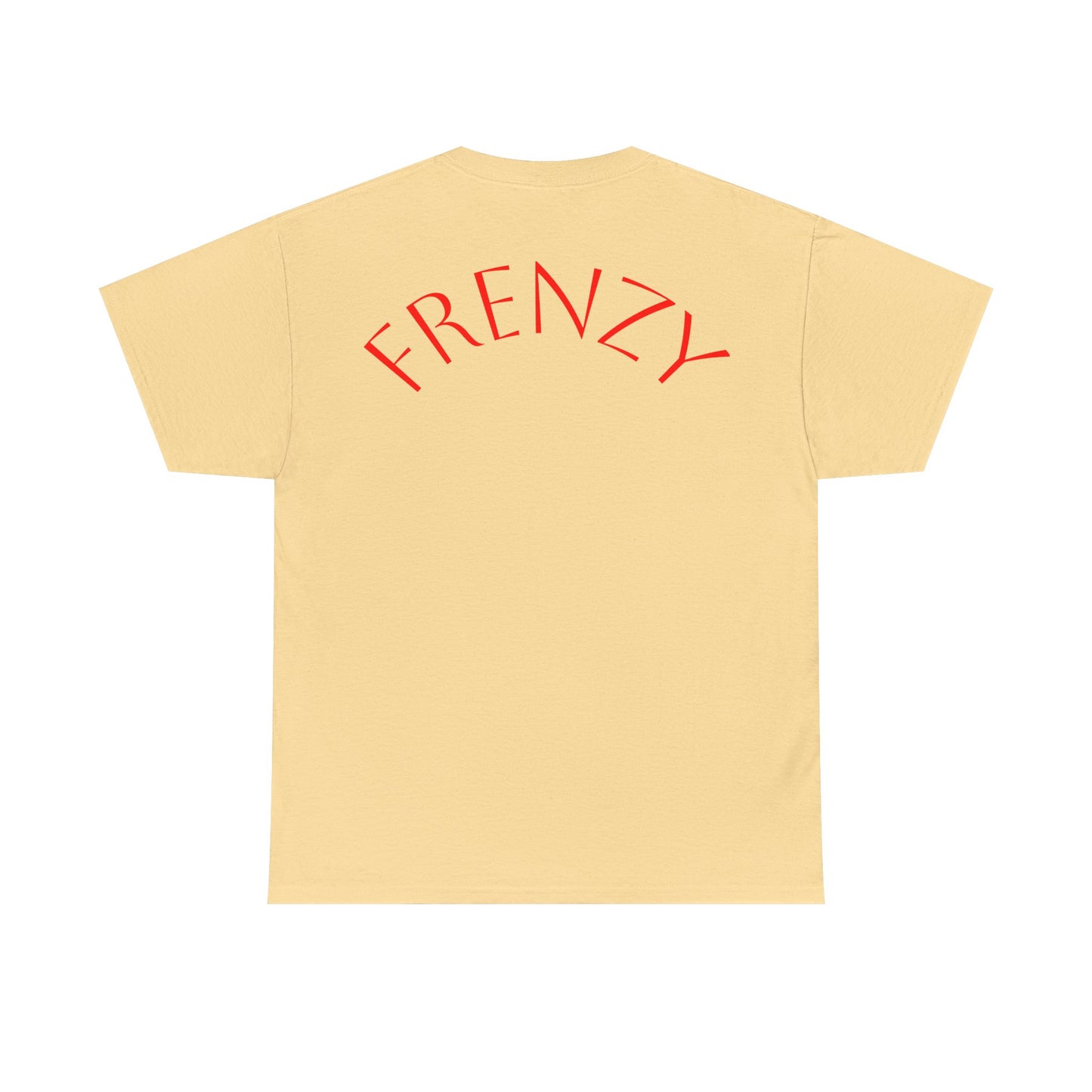 Frenzy Graphic Unisex Heavy Cotton Tee with Bold Red Design. - Fitness Frenzy