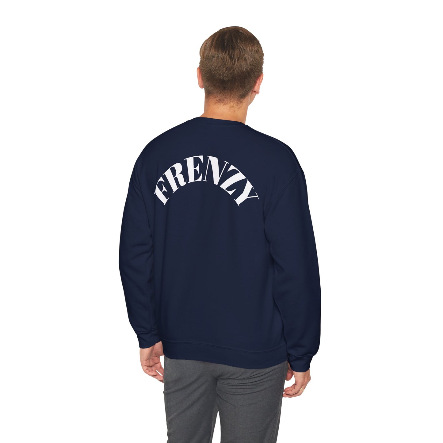Frenzy Unisex Heavy Blend™ Crewneck Sweatshirt with White Logo. - Fitness Frenzy