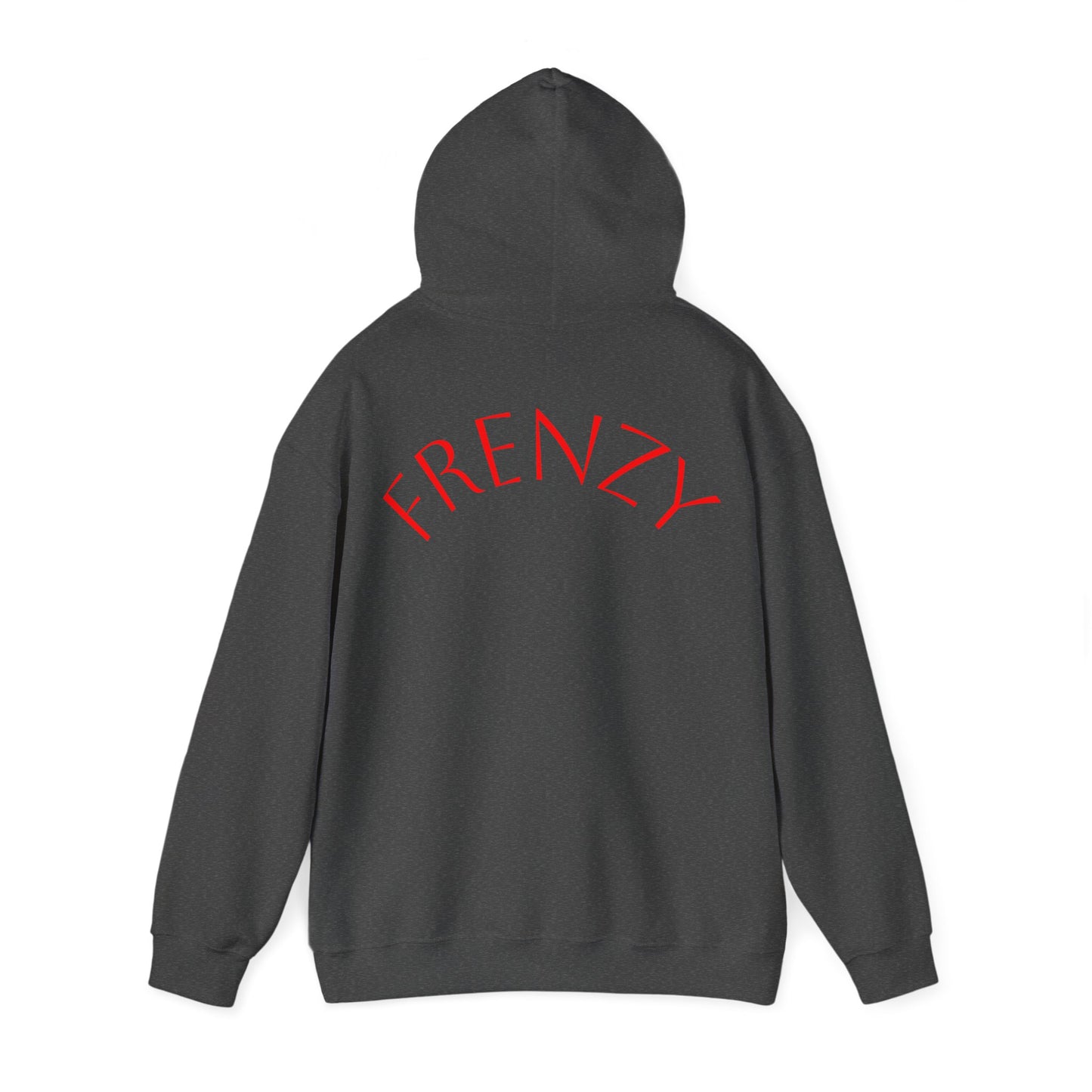 Frenzy Unisex Heavy Blend™ Hooded Sweatshirt with Red logo - Trendy & Cozy. - Fitness Frenzy
