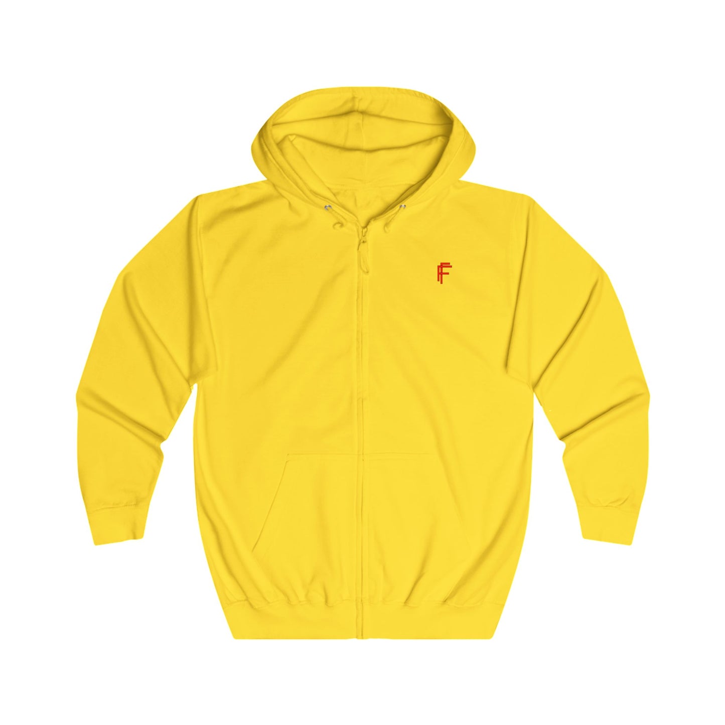 Frenzy Unisex Full Zip Hoodie with Red Logo - Cosy Casual Wear for Everyday Style. - Fitness Frenzy