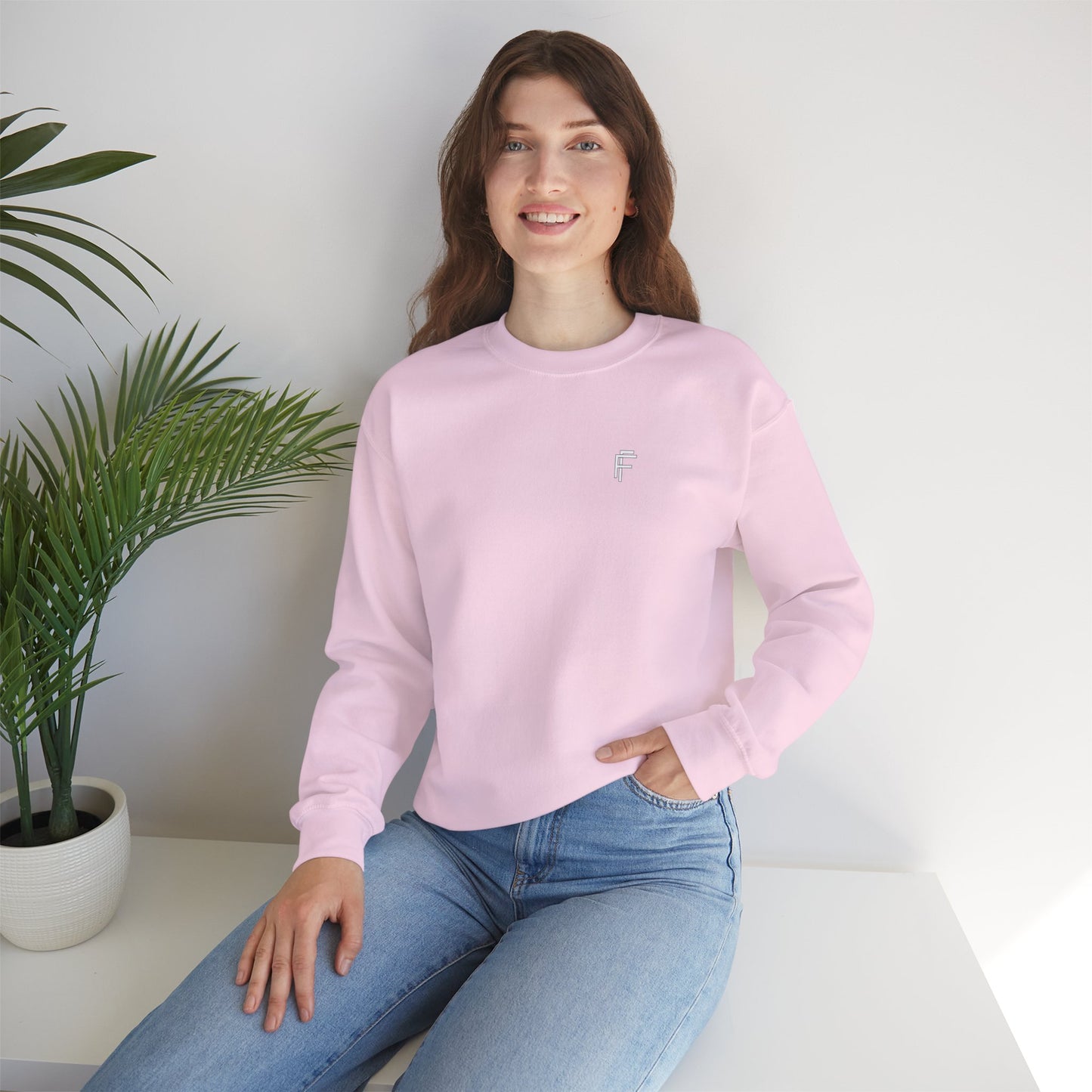 Frenzy Unisex Heavy Blend™ Crewneck Sweatshirt with White Logo. - Fitness Frenzy
