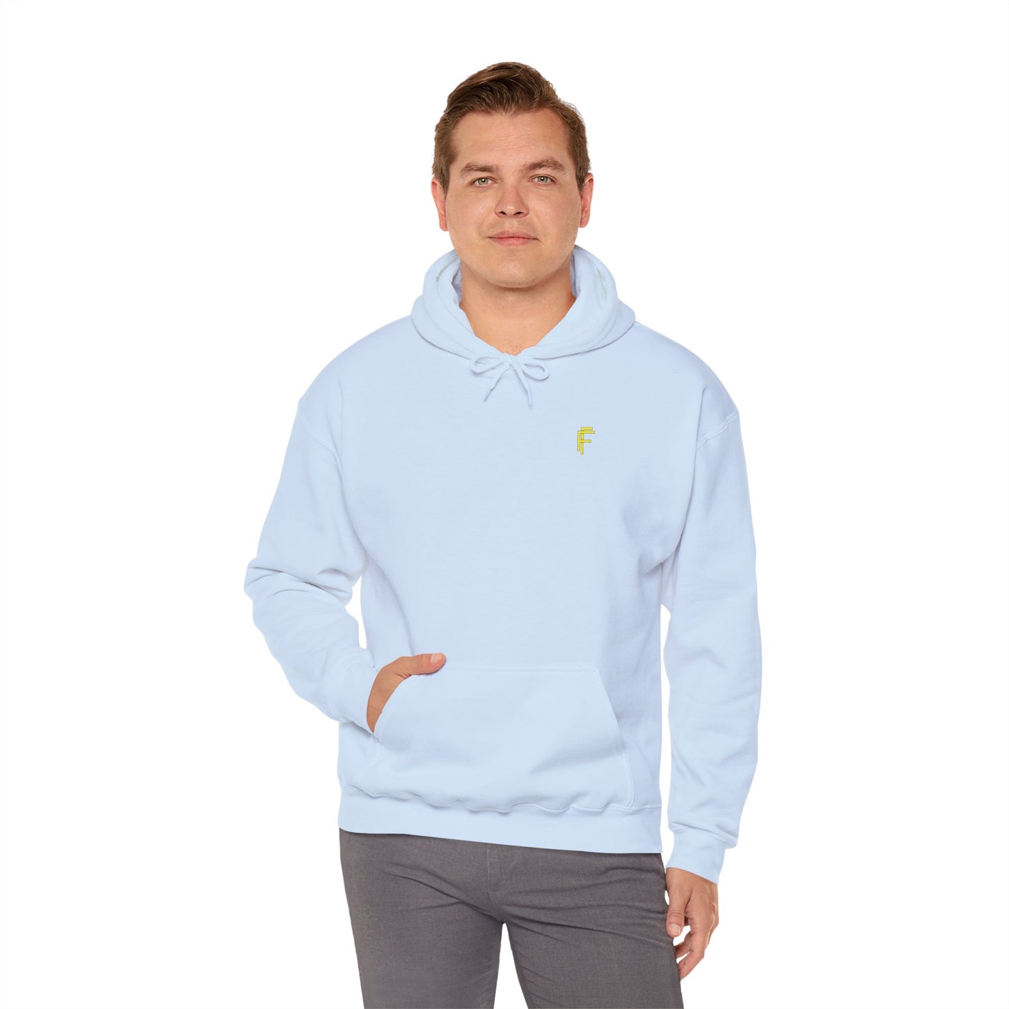 Frenzy Unisex Heavy Blend™ Hoodie with Yellow Logo. - Fitness Frenzy