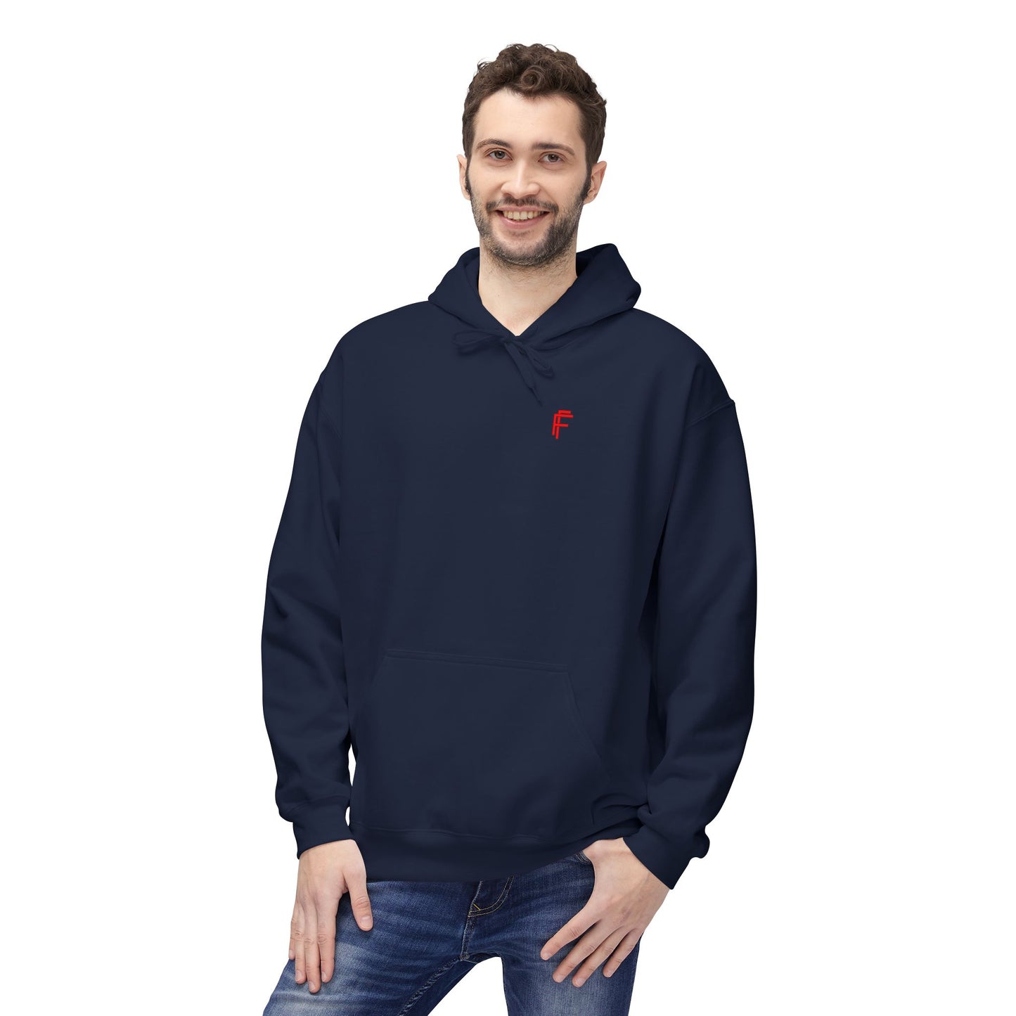 Fitness Frenzy Unisex Midweight Softstyle Hoodie with Red Logo - Trendy 'FRENZY' Design for Comfort and Style. - Fitness Frenzy