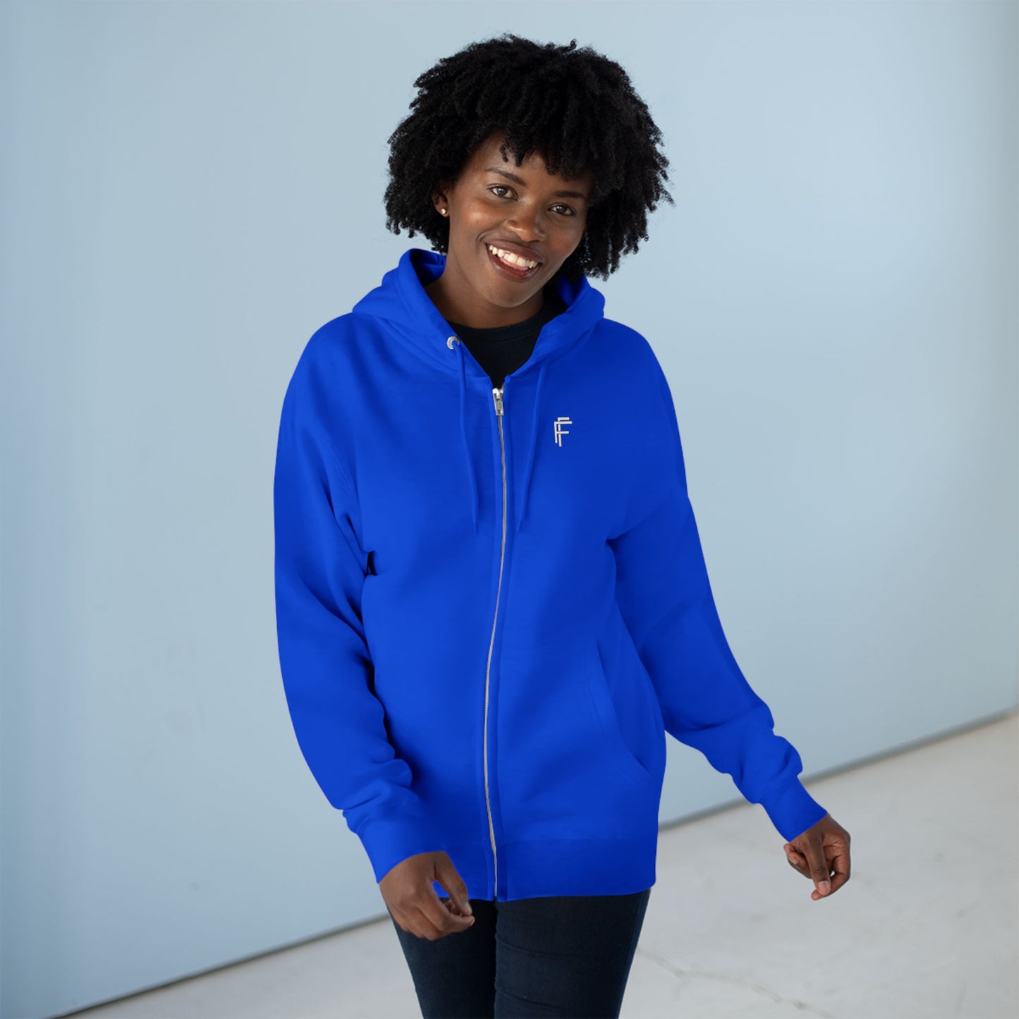 Frenzy - Stylish Unisex Zip Hoodie with White Logo. - Fitness Frenzy
