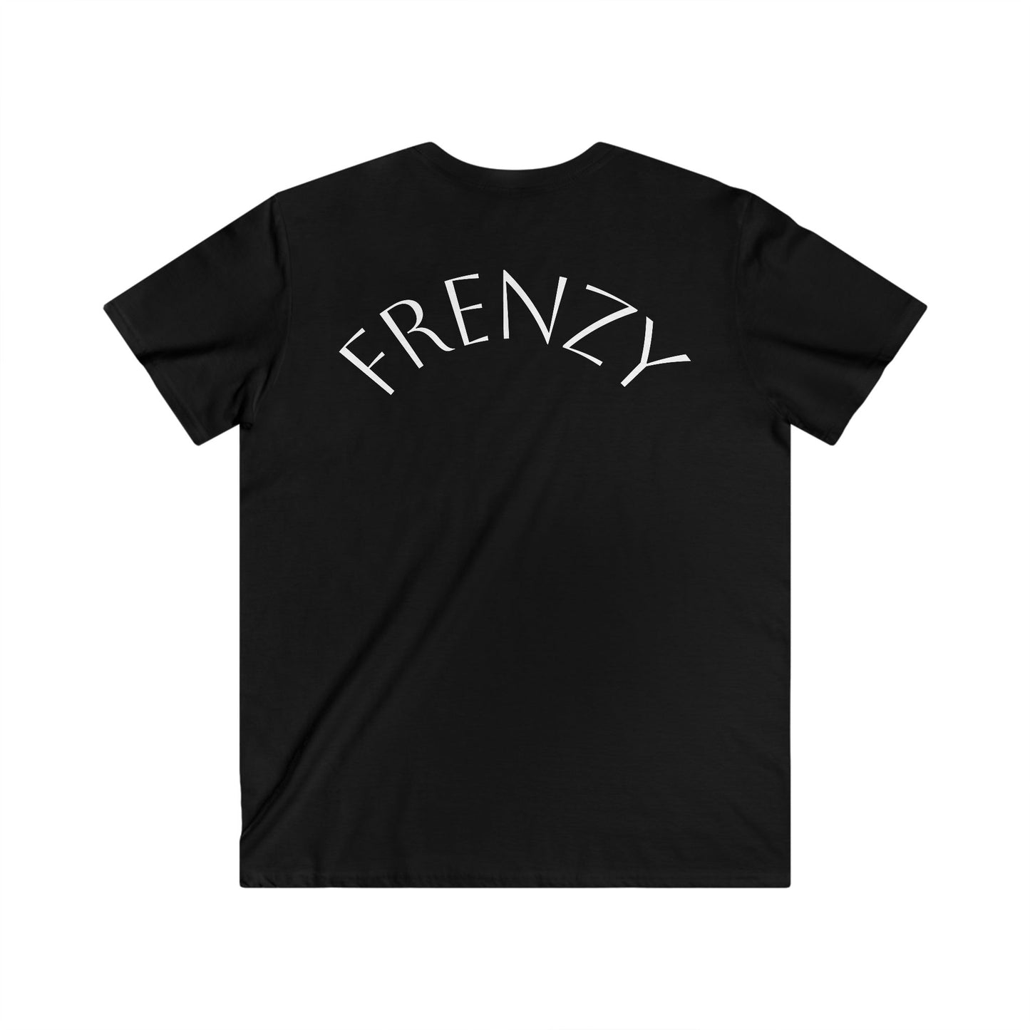 Casual Men's Fitted V-Neck Tee - White Logo. - Fitness Frenzy