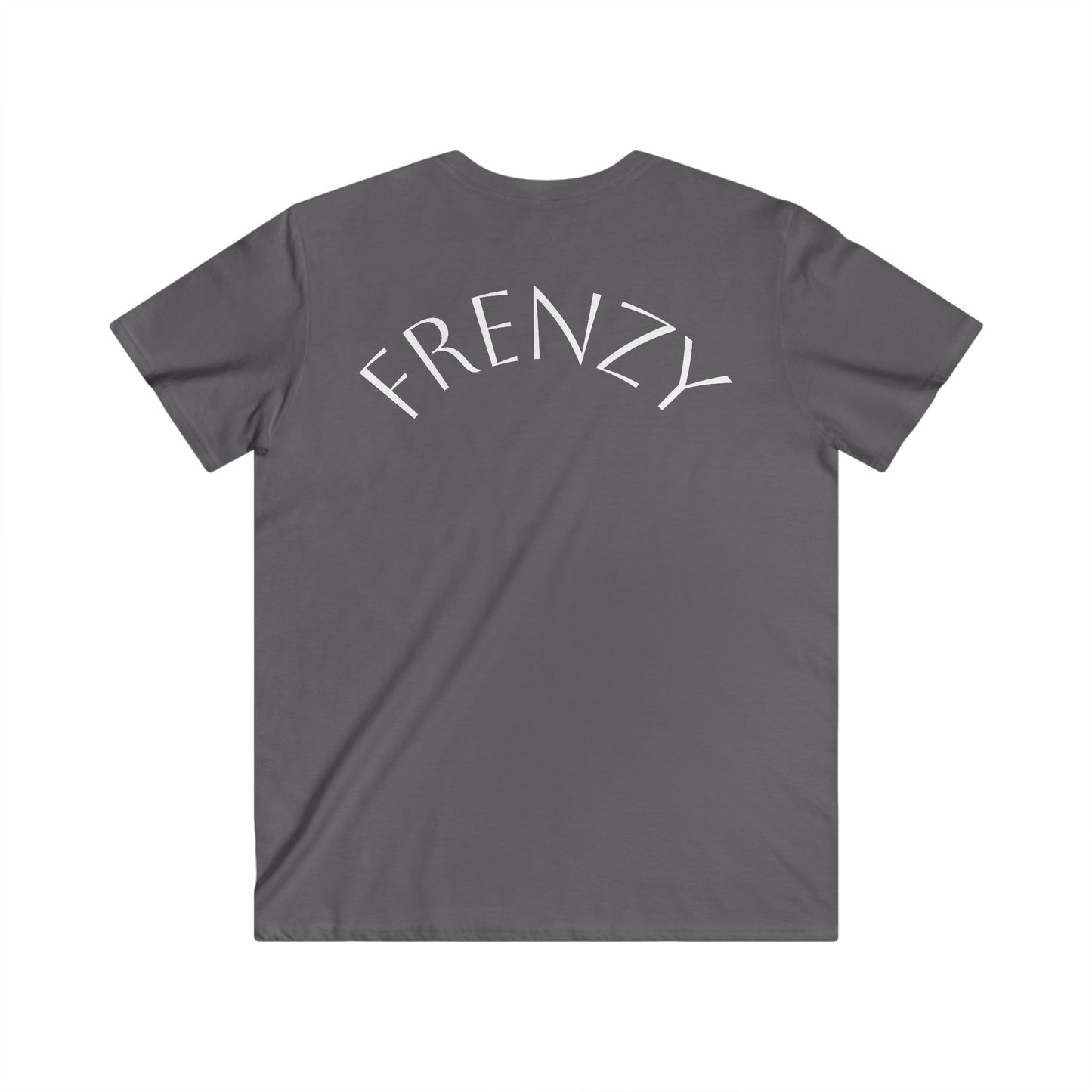 Casual Men's Fitted V-Neck Tee - White Logo. - Fitness Frenzy