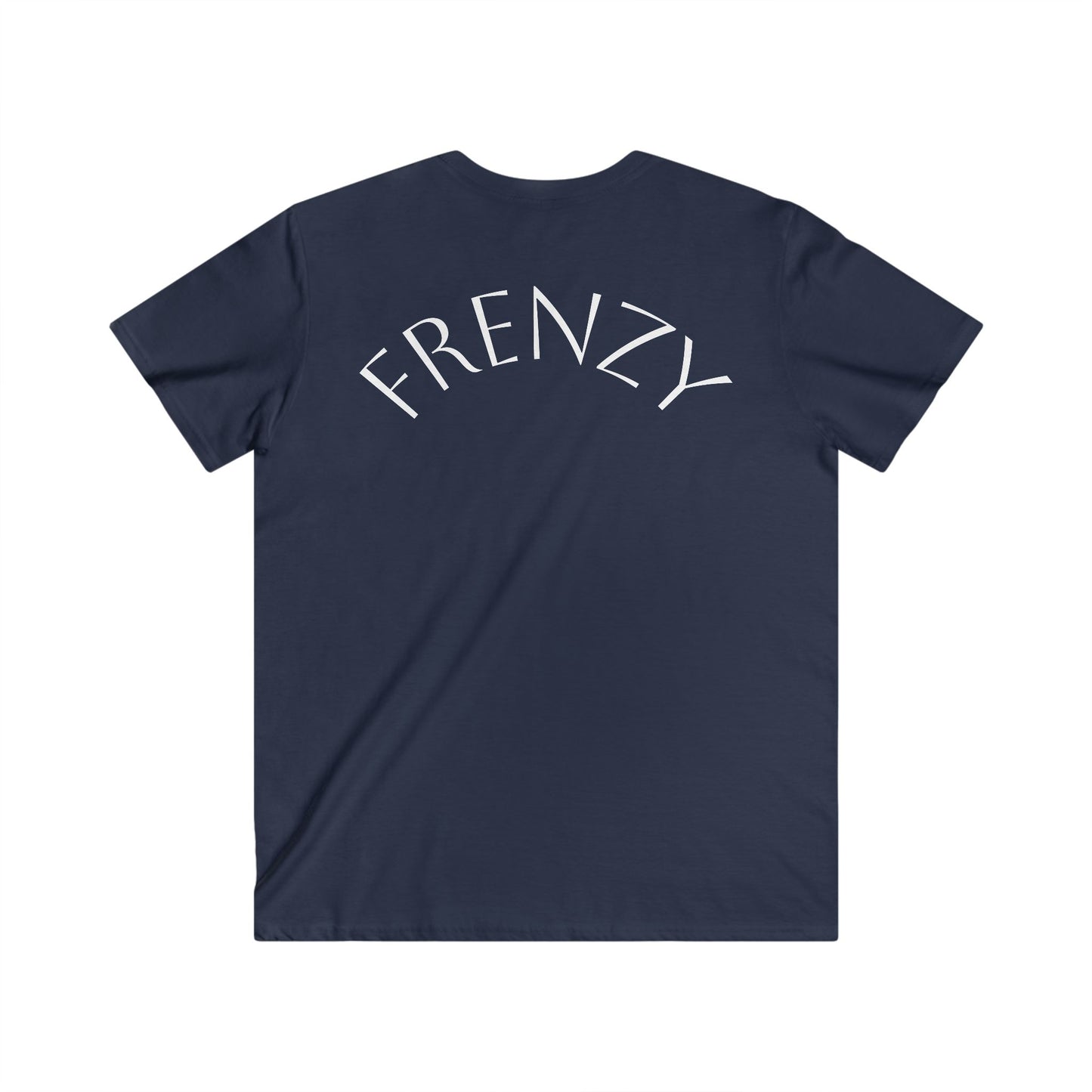 Casual Men's Fitted V-Neck Tee - White Logo. - Fitness Frenzy
