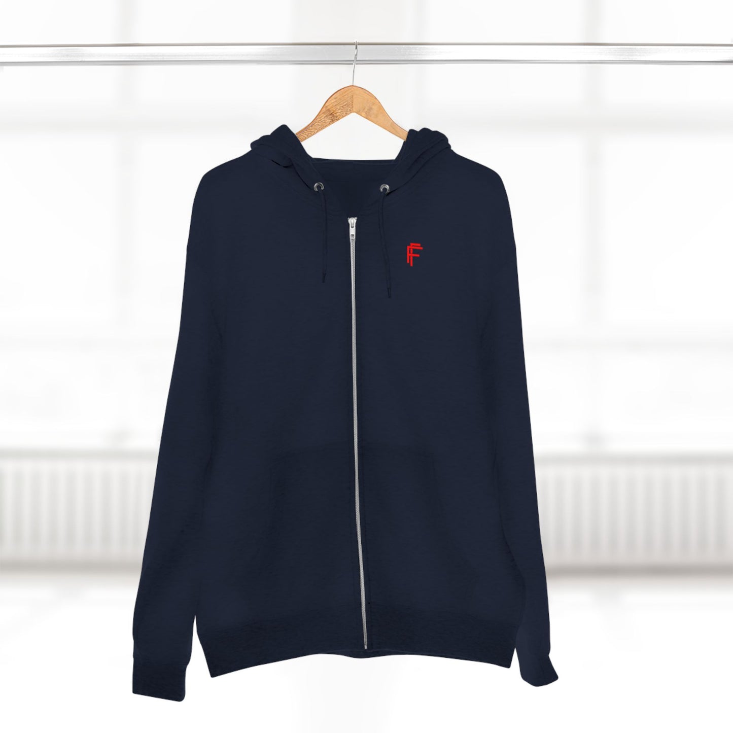 Frenzy - Unisex Zip Hoodie with Red Logo - Fresh Style Grey Zip-Up with Red Graphics. - Fitness Frenzy