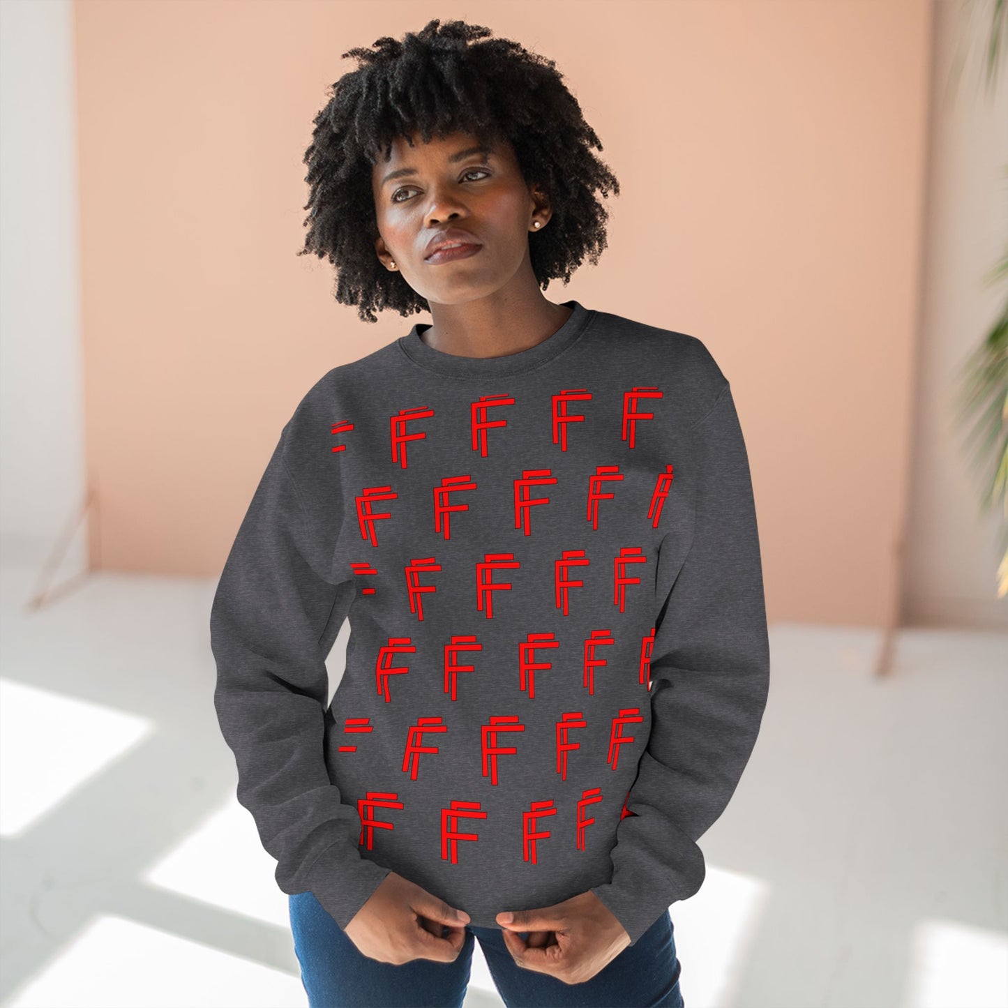 Frenzy - Unisex Crew neck Sweatshirt with Bold Red Design. - Fitness Frenzy
