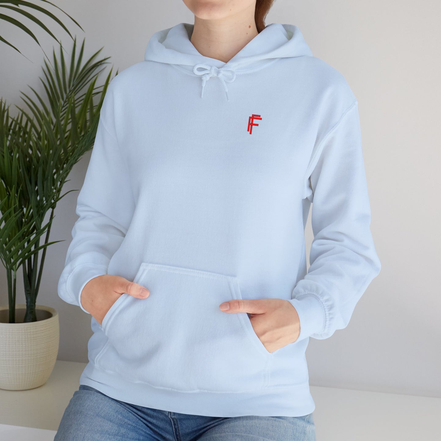 Frenzy Graphic Hoodie with Red Accent - Cosy Unisex Heavy Blend Apparel. - Fitness Frenzy