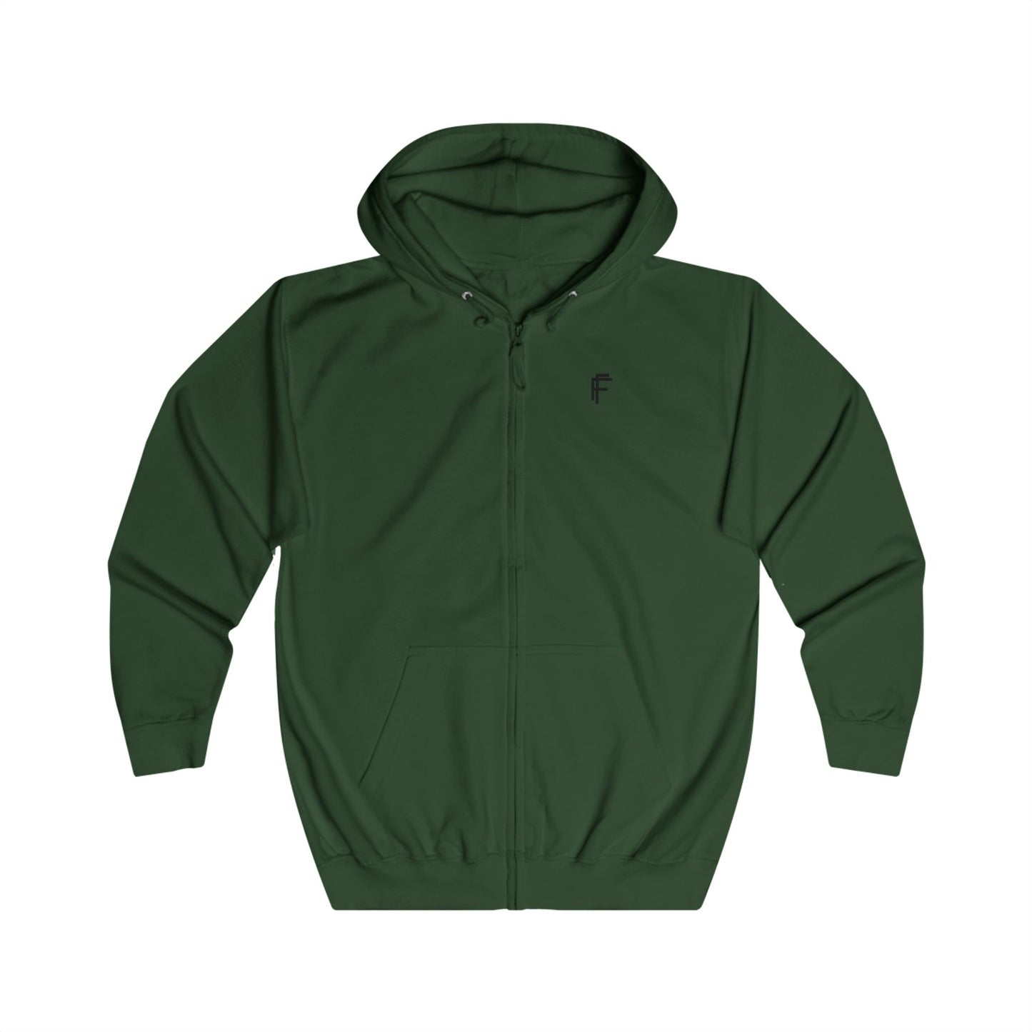 FRENZY Unisex Full Zip Hoodie with Black Logo - Cozy & Stylish Everyday Wear. - Fitness Frenzy