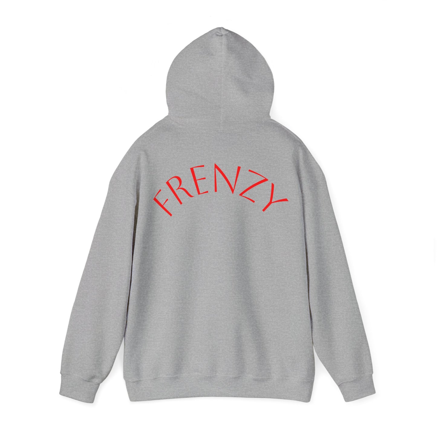 Frenzy Unisex Heavy Blend™ Hooded Sweatshirt with Red logo - Trendy & Cozy. - Fitness Frenzy