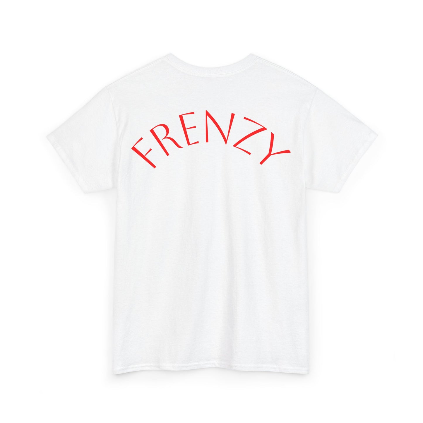 Frenzy Graphic Unisex Heavy Cotton Tee with Bold Red Design. - Fitness Frenzy