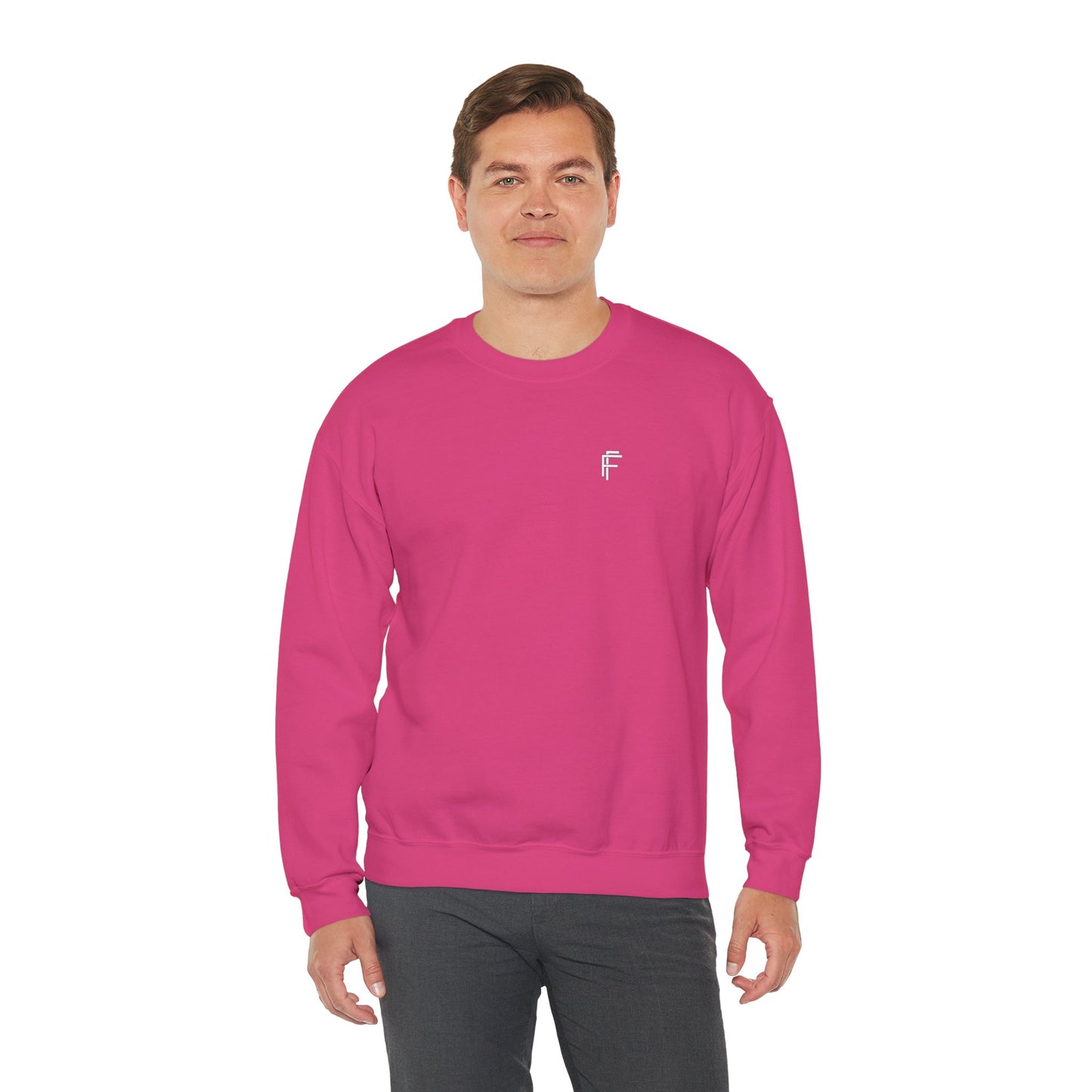 Frenzy Unisex Heavy Blend™ Crewneck Sweatshirt with White Logo. - Fitness Frenzy