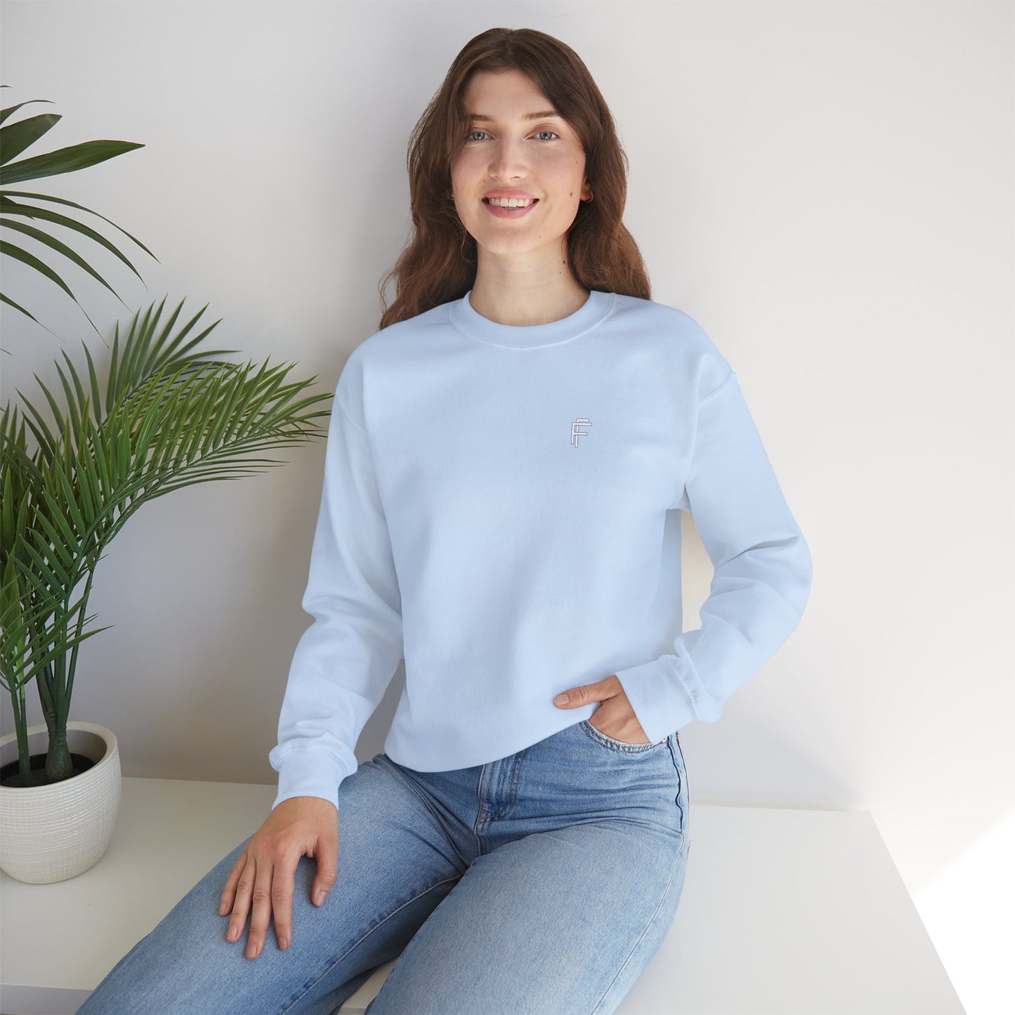 Frenzy Unisex Heavy Blend™ Crewneck Sweatshirt with White Logo. - Fitness Frenzy