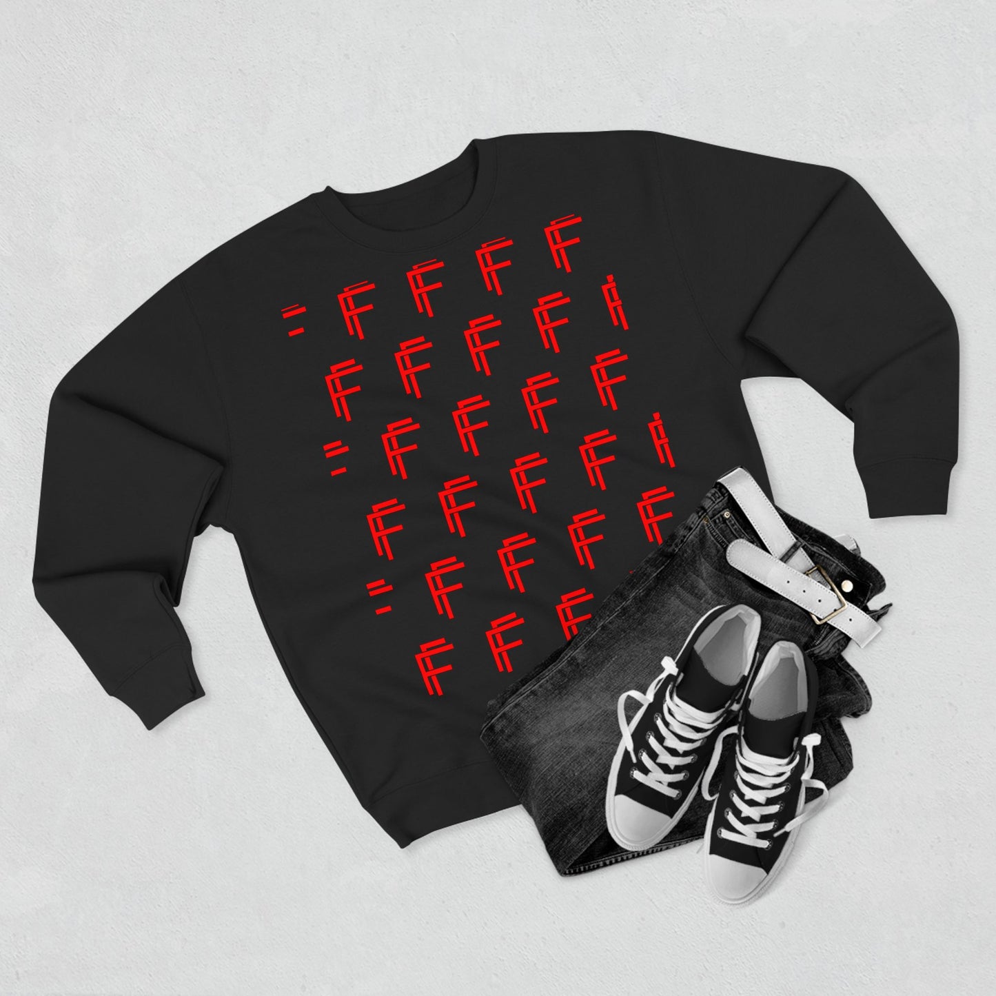 Frenzy - Unisex Crew neck Sweatshirt with Bold Red Design. - Fitness Frenzy