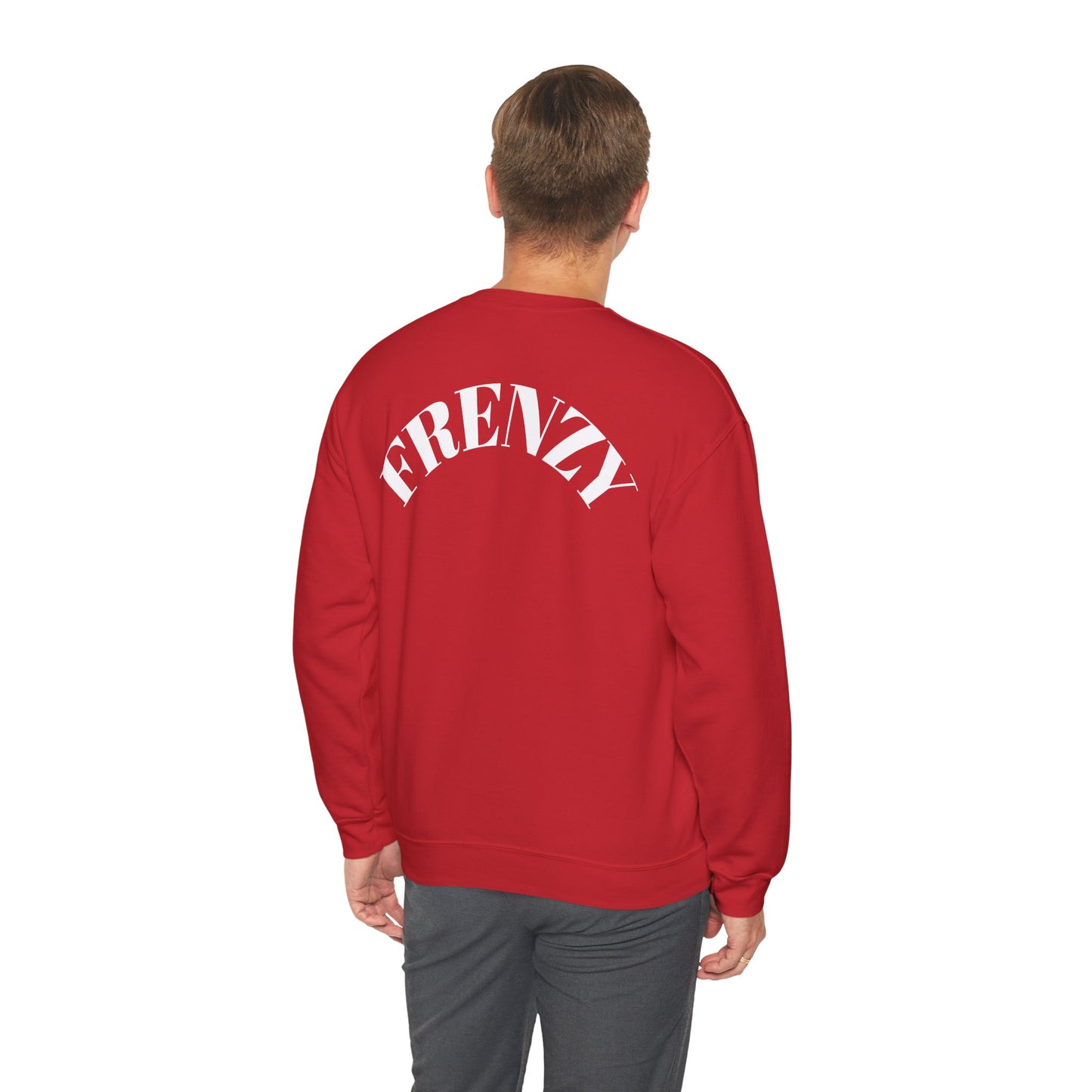 Frenzy Unisex Heavy Blend™ Crewneck Sweatshirt with White Logo. - Fitness Frenzy
