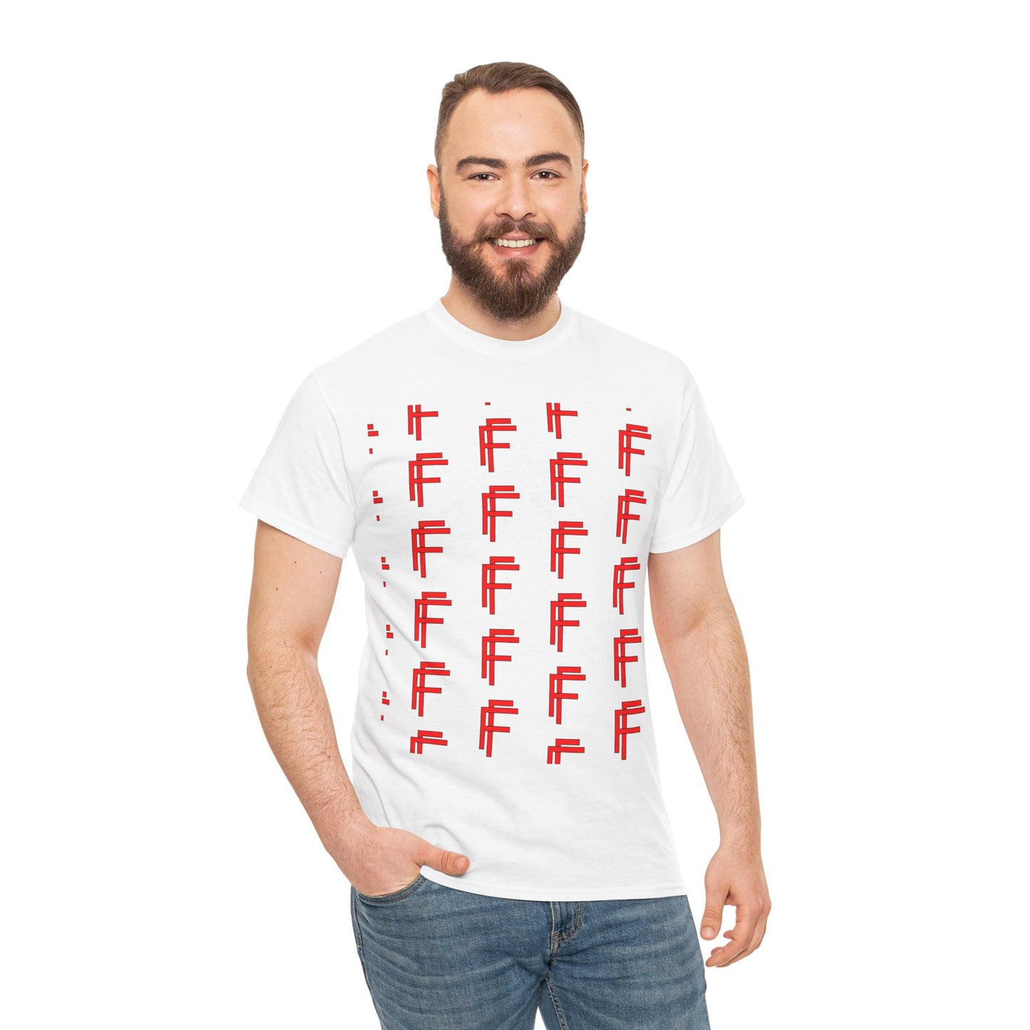 Frenzy Graphic Unisex Heavy Cotton Tee with Bold Red Design. - Fitness Frenzy