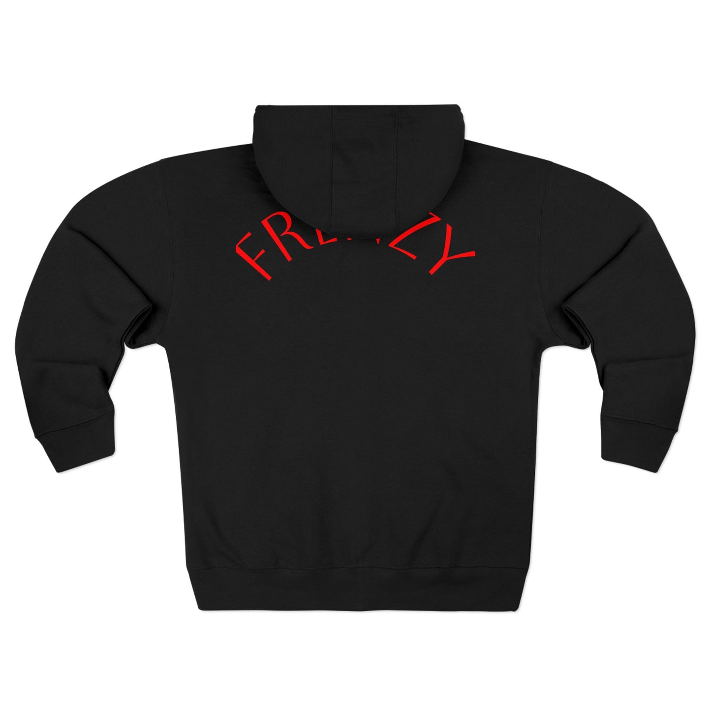 Frenzy - Unisex Zip Hoodie with Red Logo - Fresh Style Grey Zip-Up with Red Graphics. - Fitness Frenzy