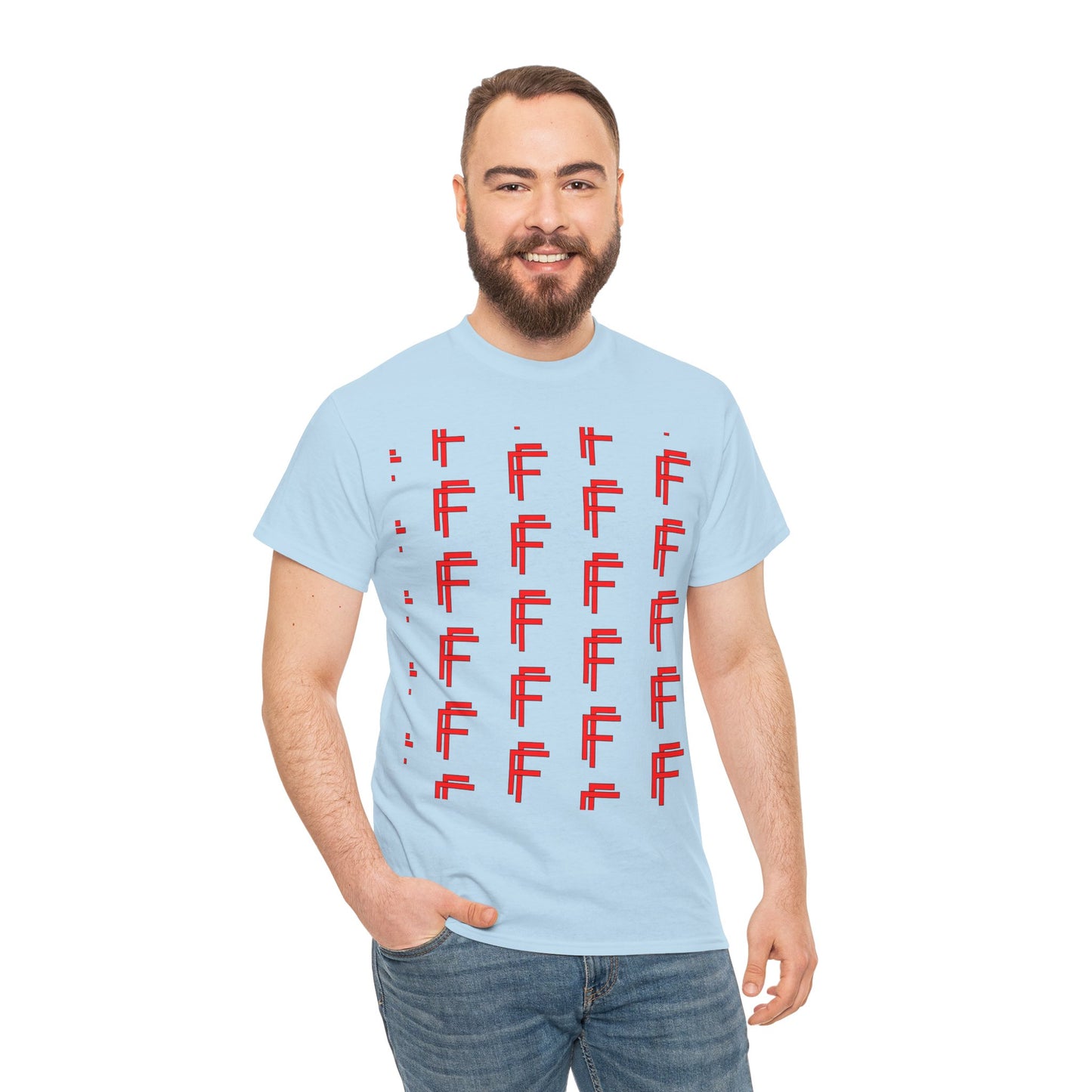 Frenzy Graphic Unisex Heavy Cotton Tee with Bold Red Design. - Fitness Frenzy