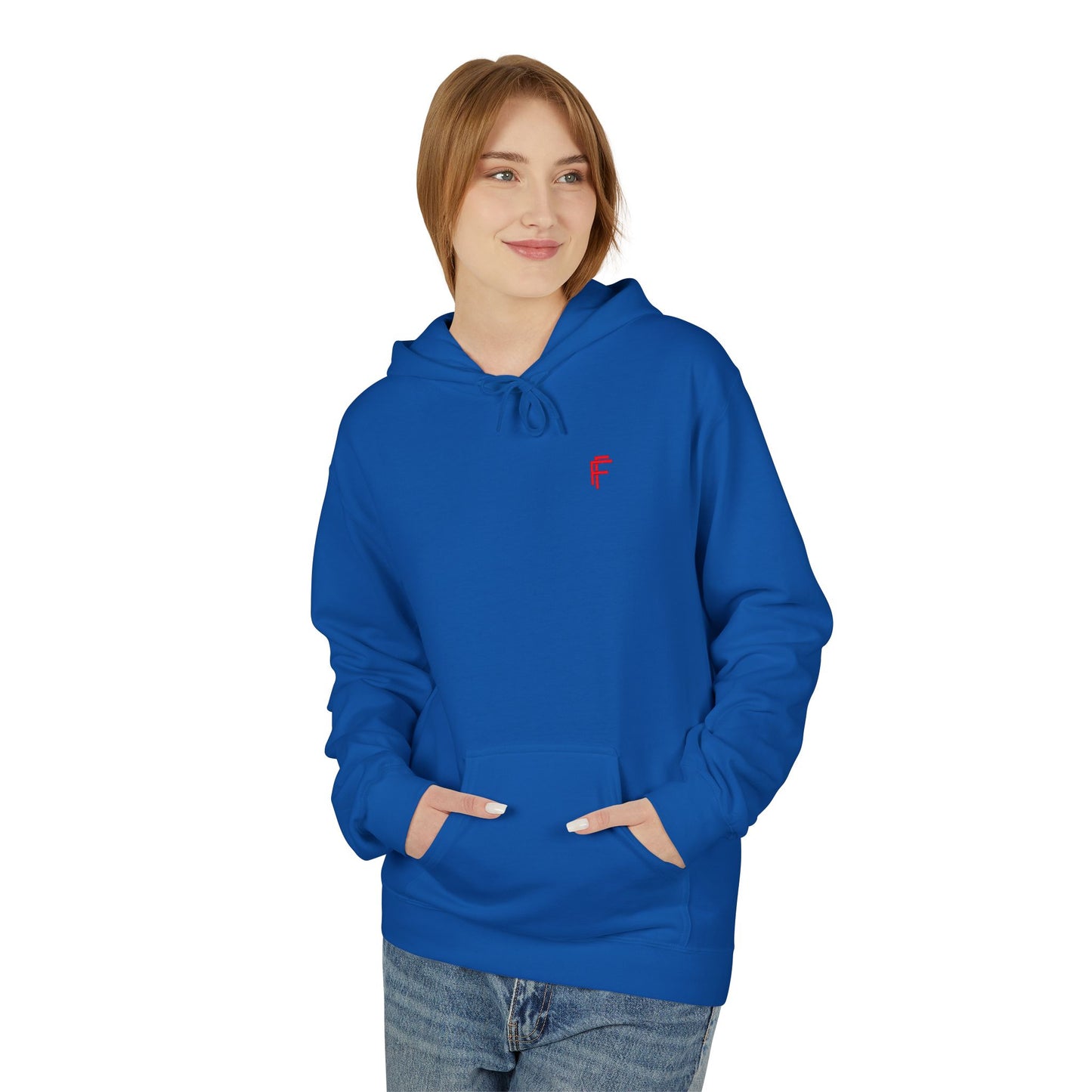 Fitness Frenzy Unisex Midweight Softstyle Hoodie with Red Logo - Trendy 'FRENZY' Design for Comfort and Style. - Fitness Frenzy