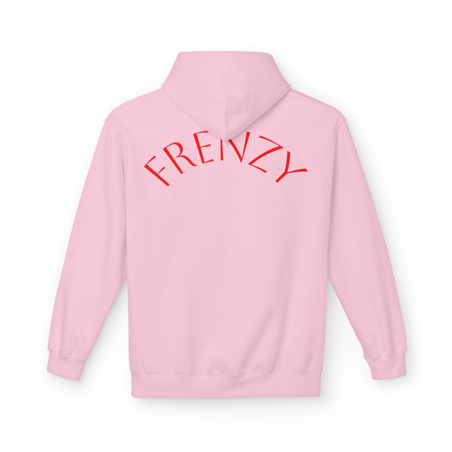 Fitness Frenzy Unisex Midweight Softstyle Hoodie with Red Logo - Trendy 'FRENZY' Design for Comfort and Style. - Fitness Frenzy