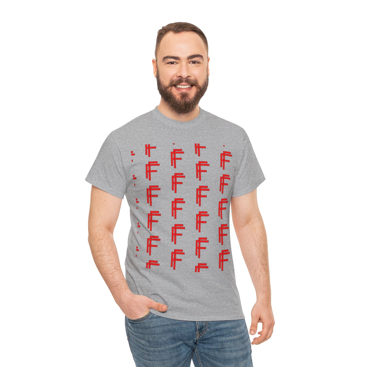 Frenzy Graphic Unisex Heavy Cotton Tee with Bold Red Design. - Fitness Frenzy