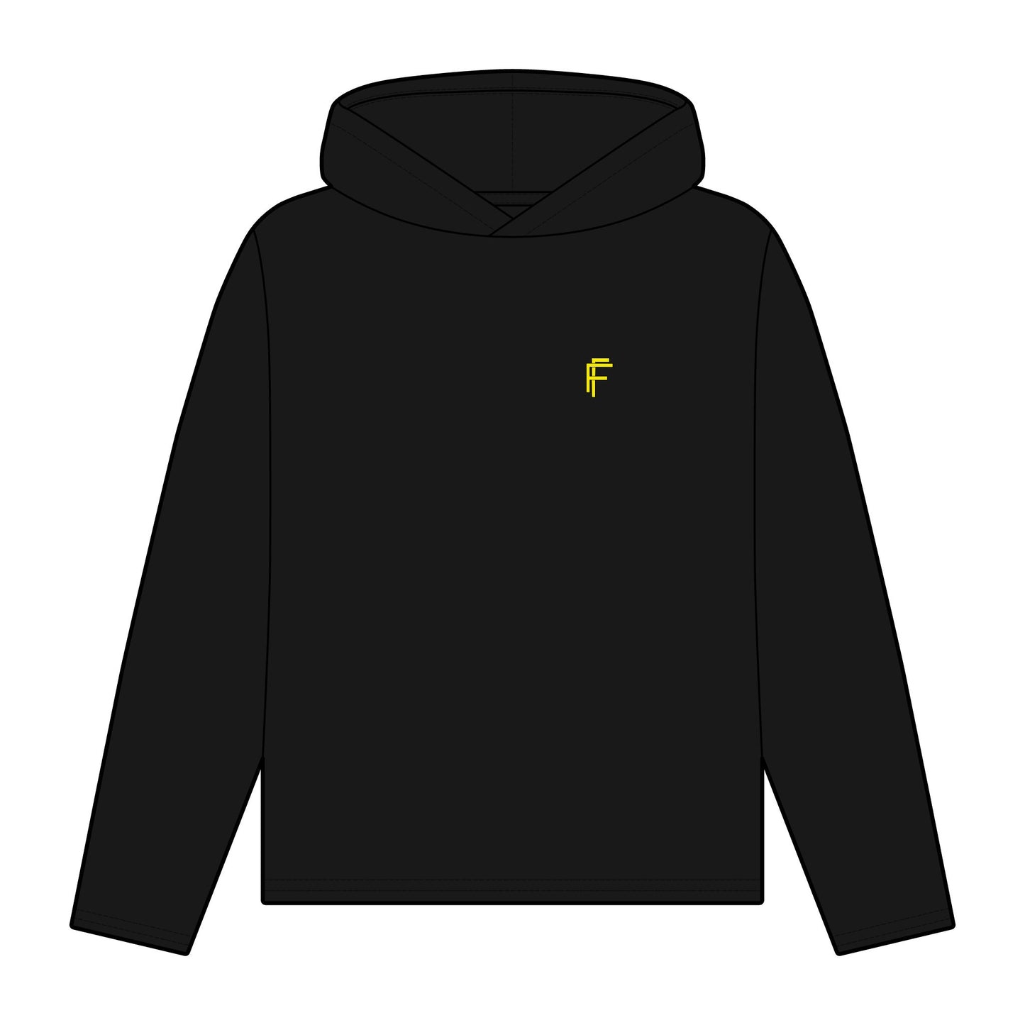 Frenzy - Eco-Friendly Women's Relaxed Fit Hoodie with Yellow Logo. - Fitness Frenzy