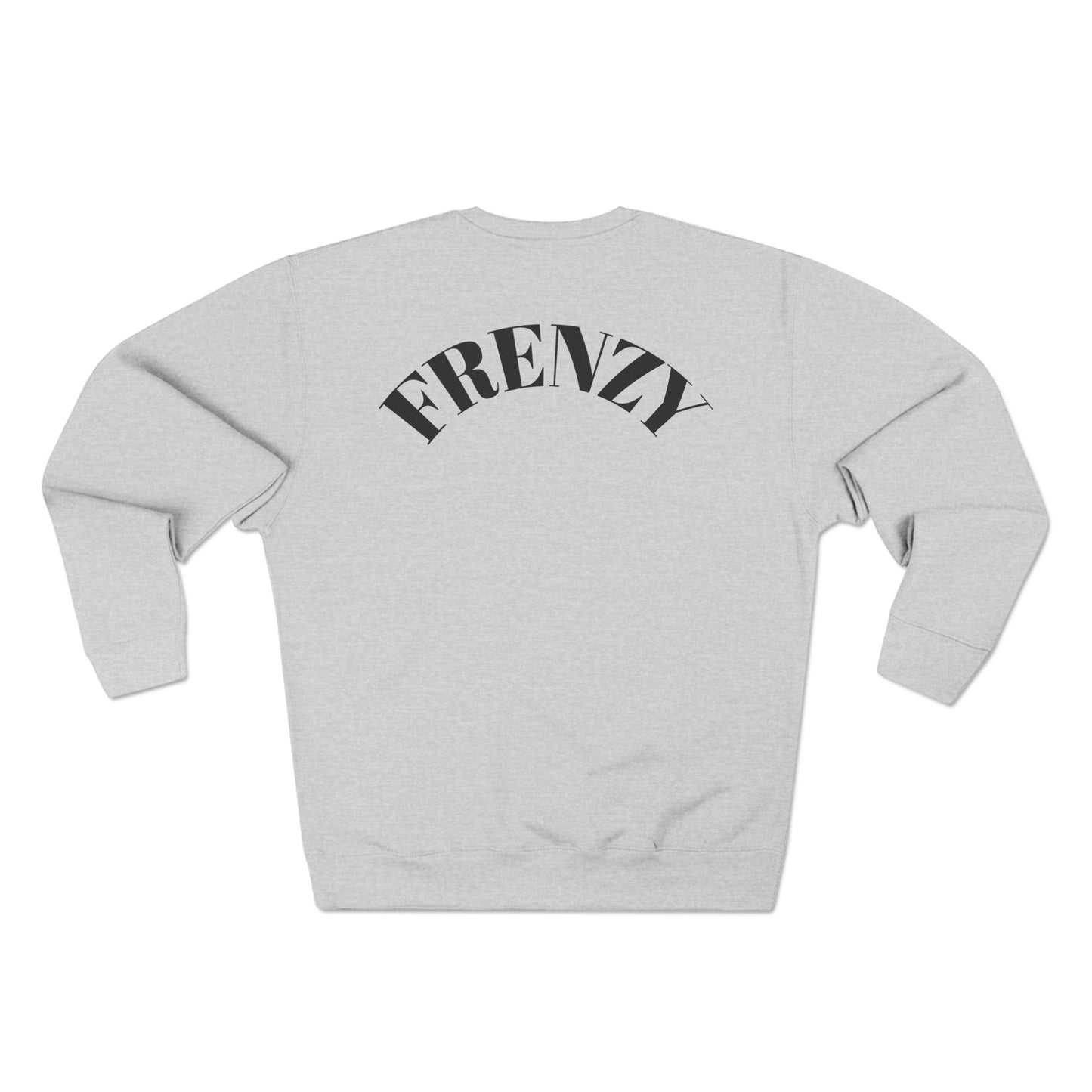 Frenzy Unisex Crew neck Sweatshirt with Black Logo Pattern. - Fitness Frenzy