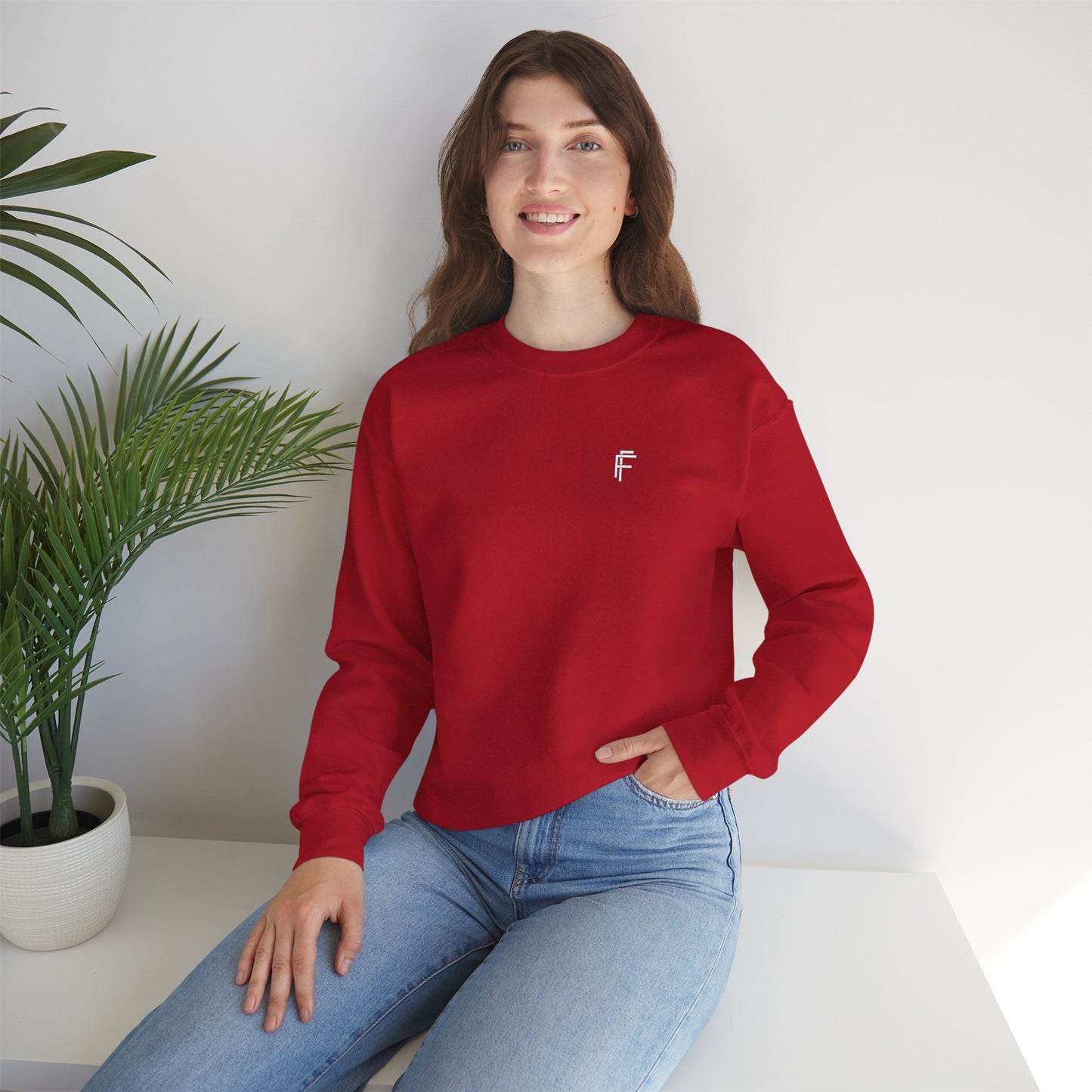 Frenzy Unisex Heavy Blend™ Crewneck Sweatshirt with White Logo. - Fitness Frenzy