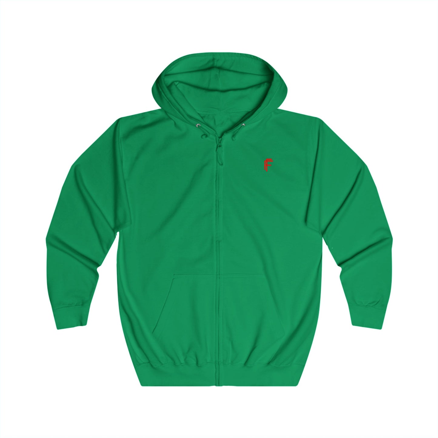 Frenzy Unisex Full Zip Hoodie with Red Logo - Cosy Casual Wear for Everyday Style. - Fitness Frenzy
