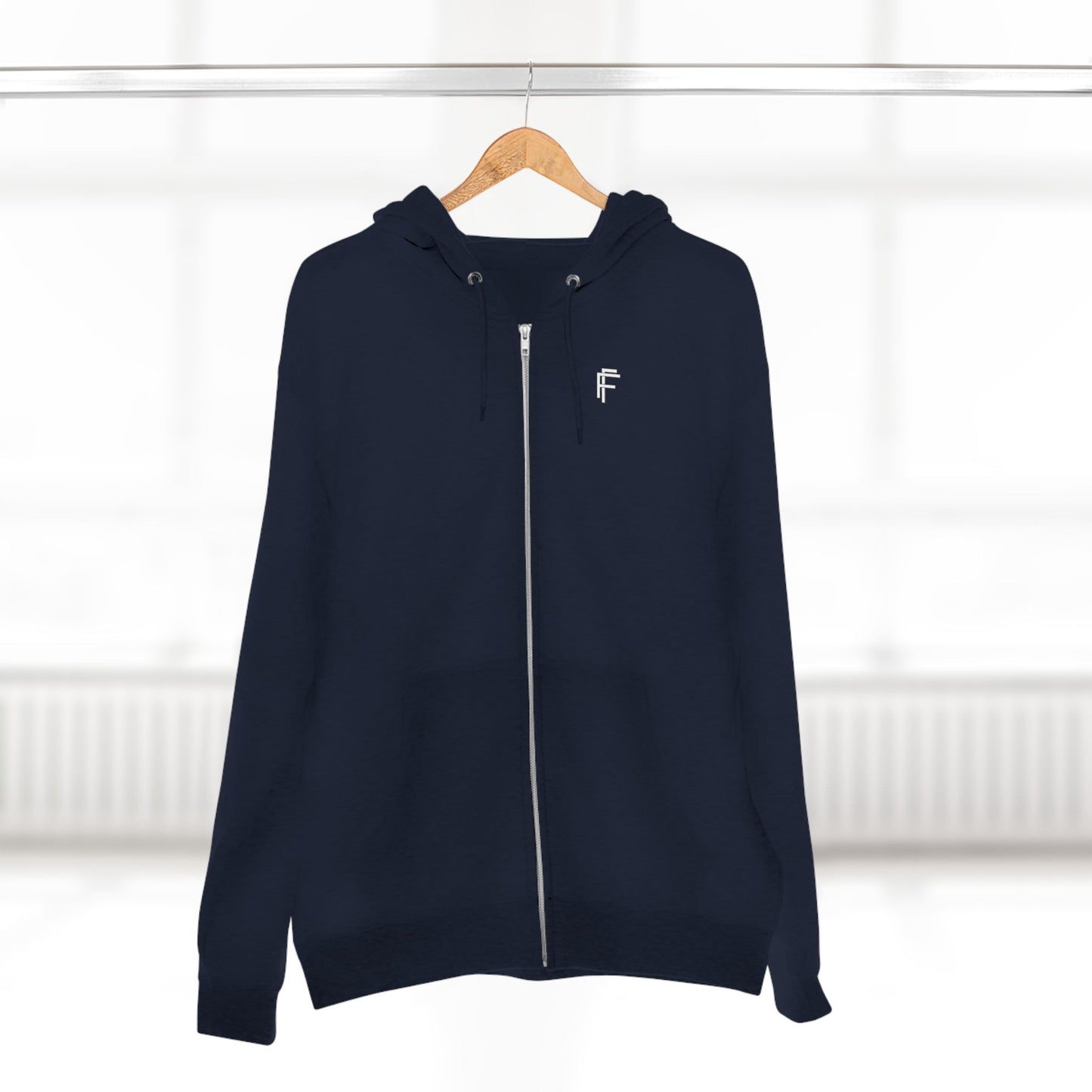 Frenzy - Stylish Unisex Zip Hoodie with White Logo. - Fitness Frenzy