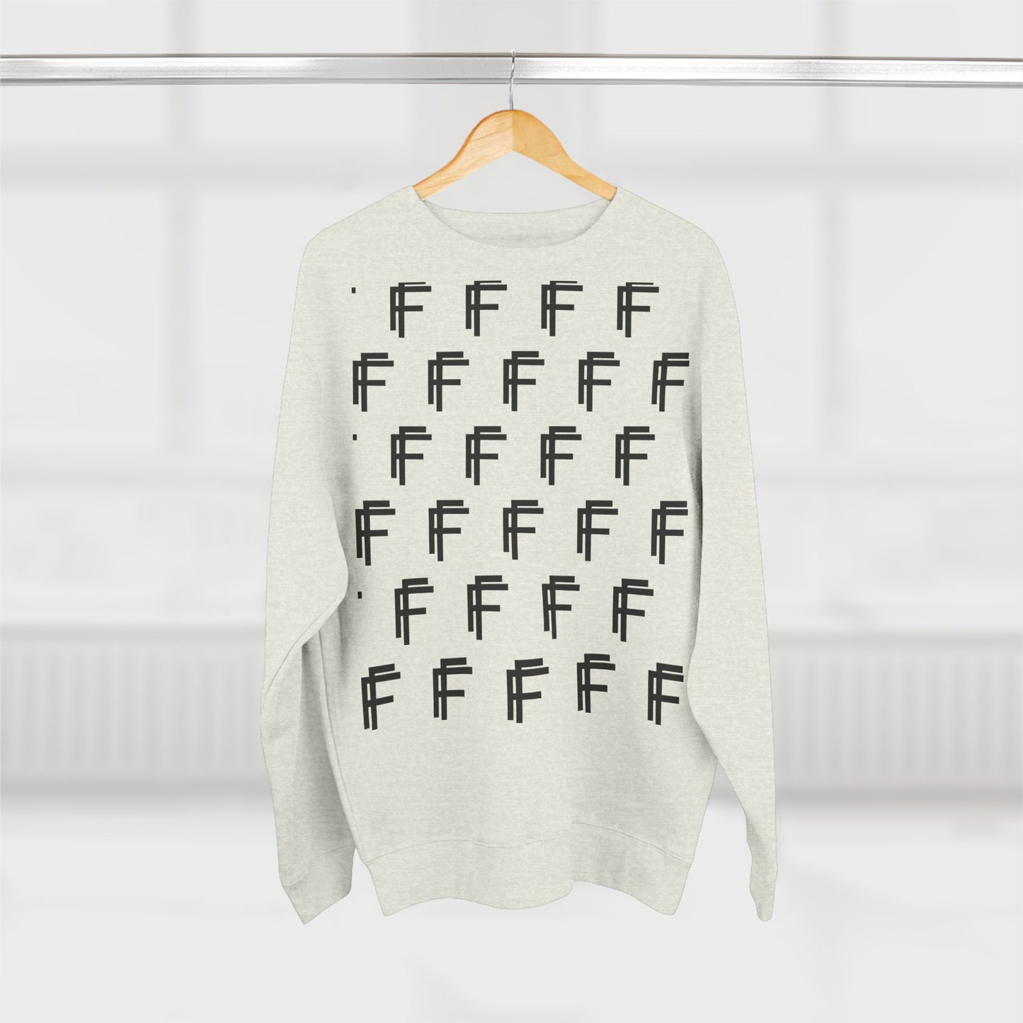Frenzy Unisex Crew neck Sweatshirt with Black Logo Pattern. - Fitness Frenzy