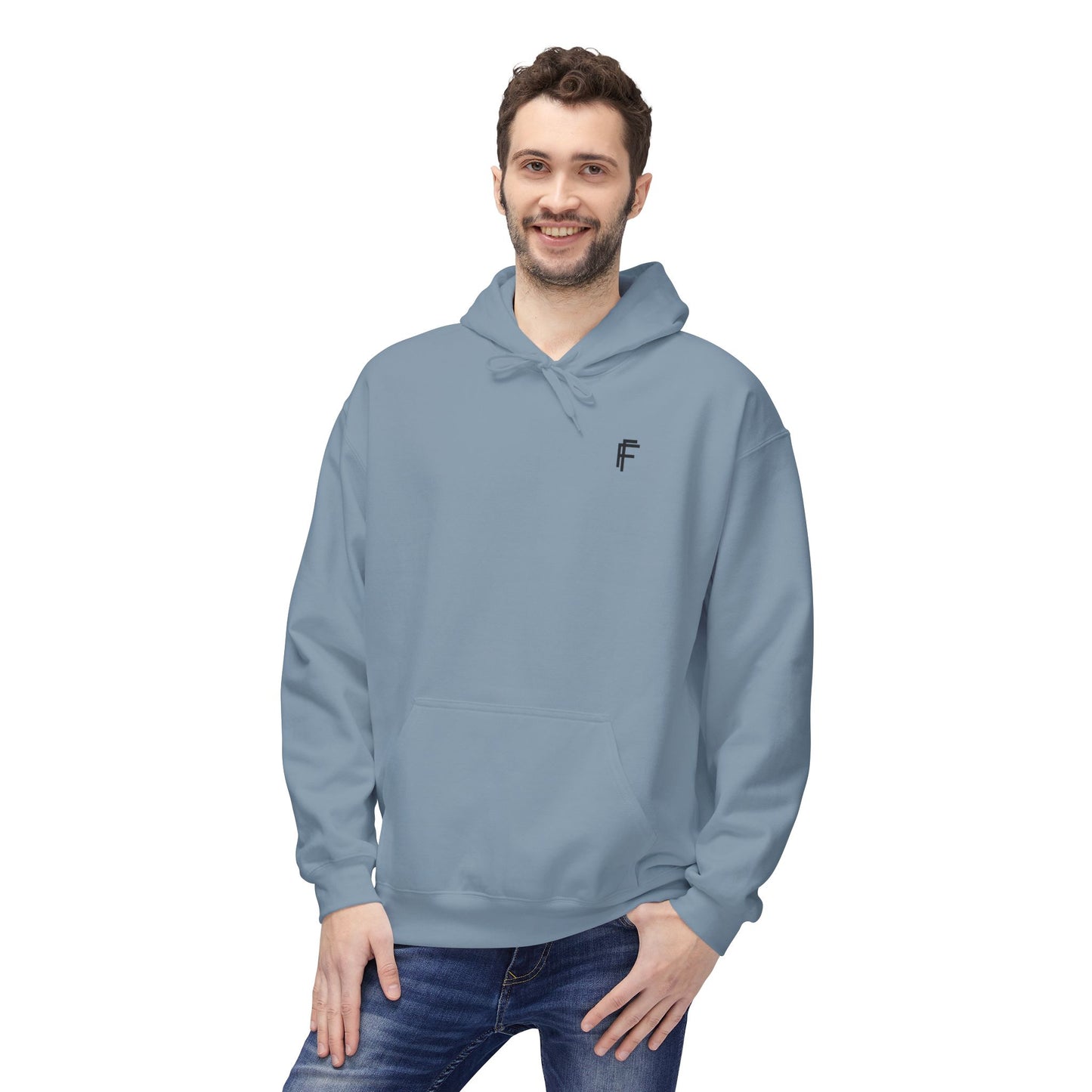 Fitness Frenzy Unisex Fleece Hoodie with Black Logo - Softstyle Comfort for Everyone. - Fitness Frenzy