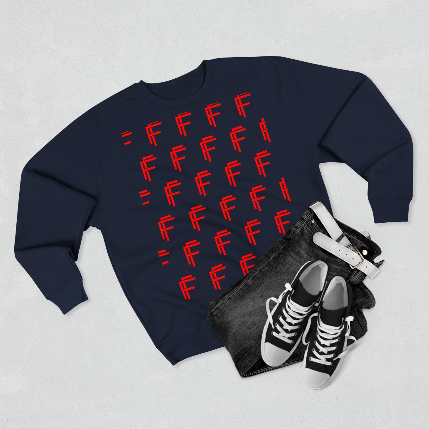 Frenzy - Unisex Crew neck Sweatshirt with Bold Red Design. - Fitness Frenzy