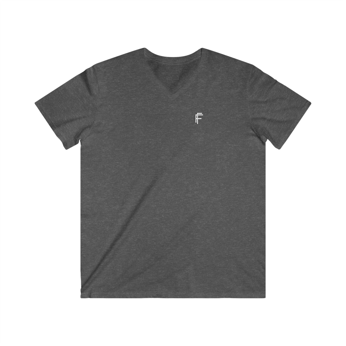 Casual Men's Fitted V-Neck Tee - White Logo. - Fitness Frenzy