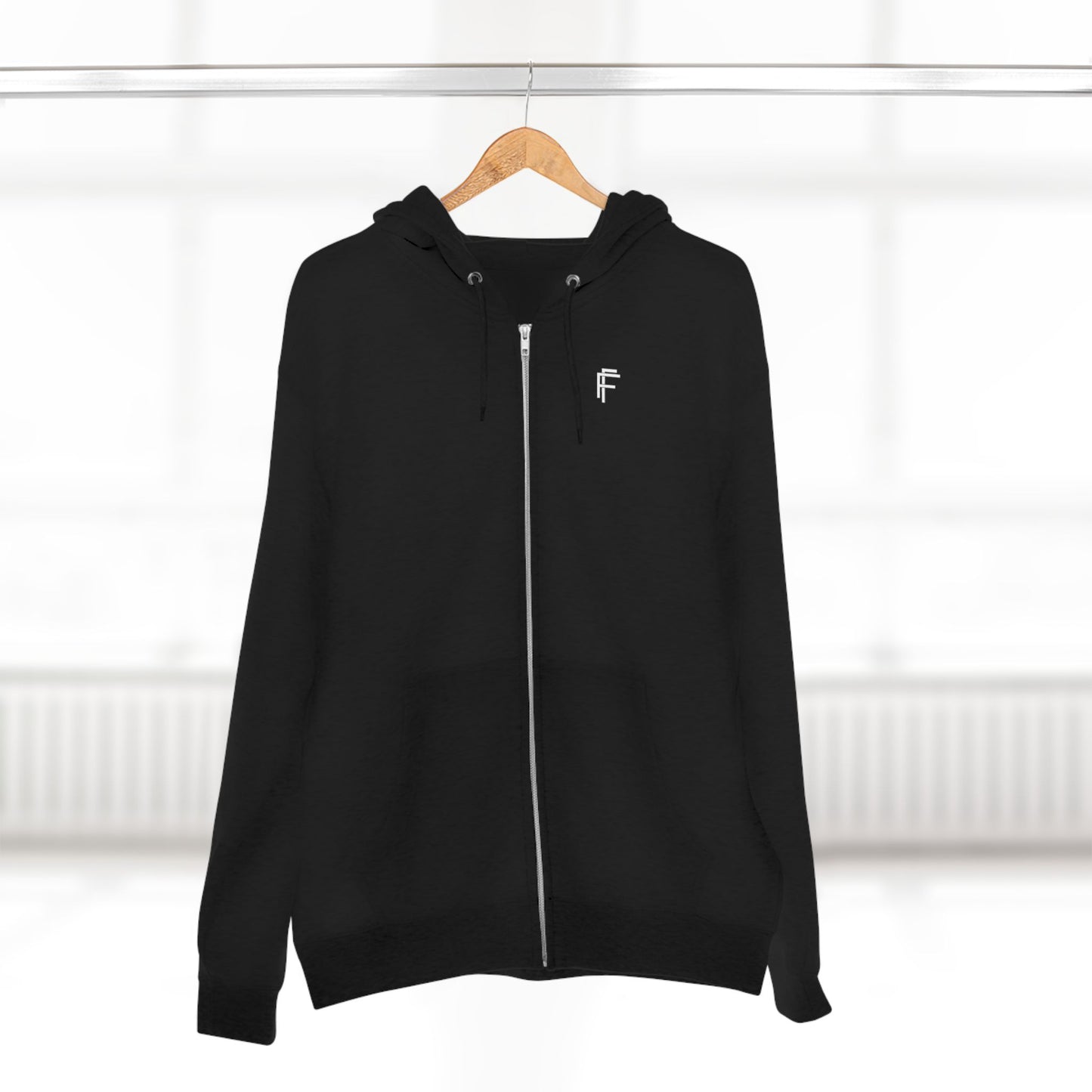 Frenzy - Stylish Unisex Zip Hoodie with White Logo. - Fitness Frenzy