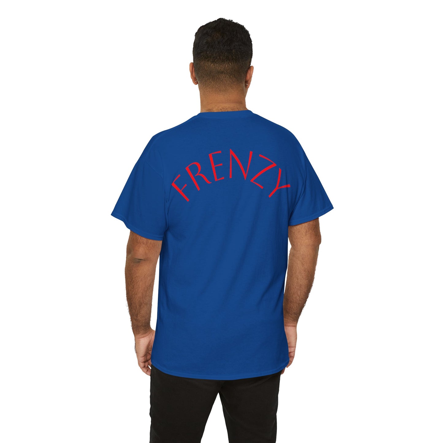 Frenzy Graphic Unisex Heavy Cotton Tee with Bold Red Design. - Fitness Frenzy