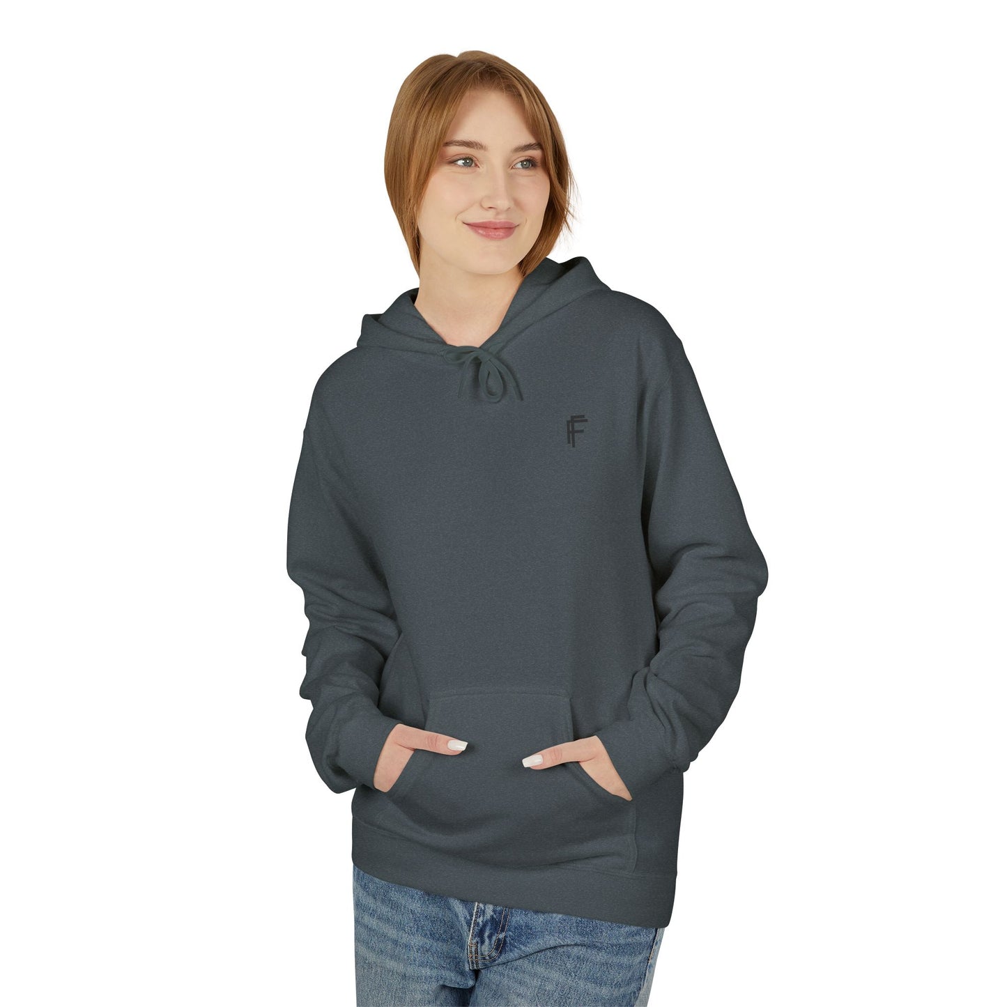 Fitness Frenzy Unisex Fleece Hoodie with Black Logo - Softstyle Comfort for Everyone. - Fitness Frenzy